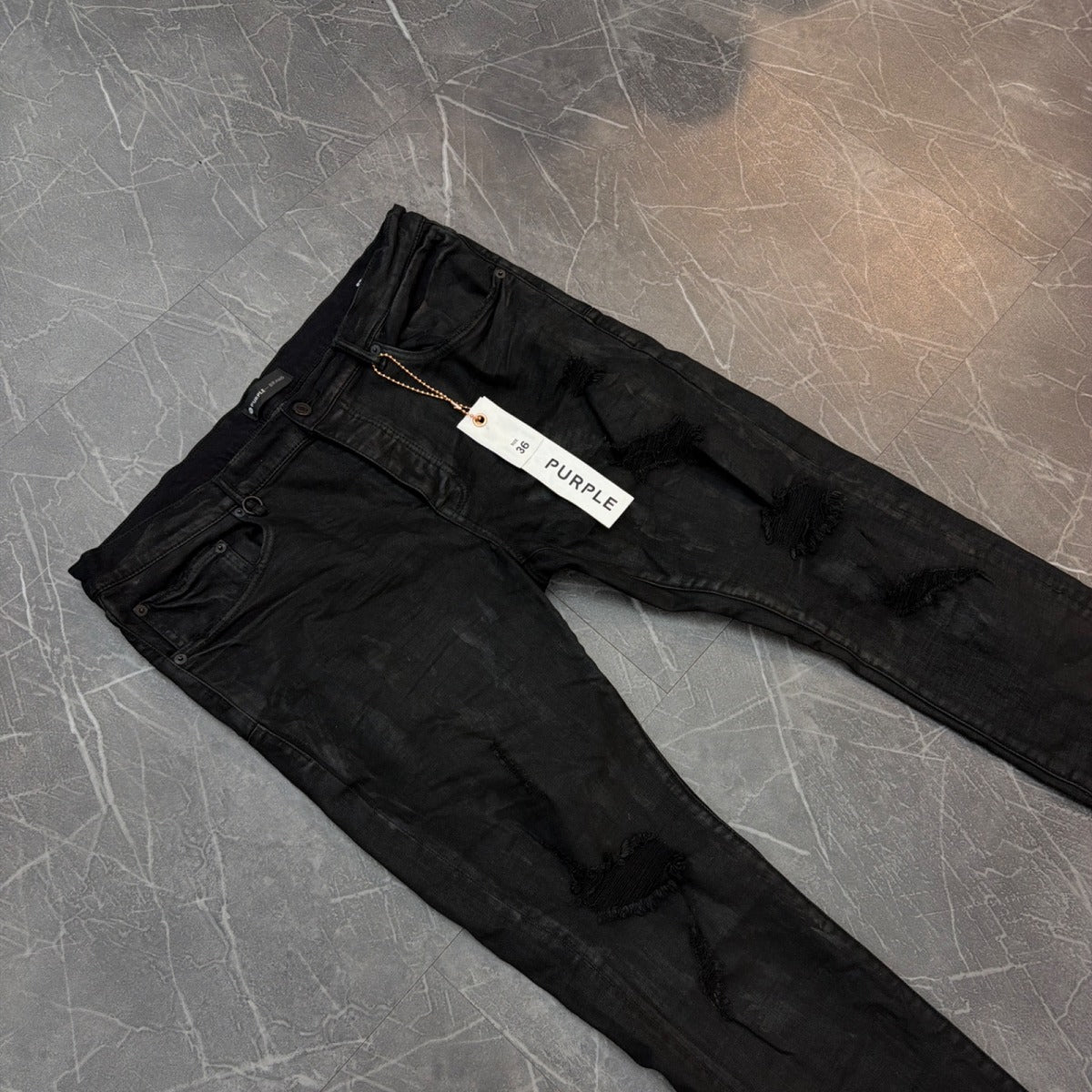 Purple Brand Jeans Knee Rip Black - Image 2