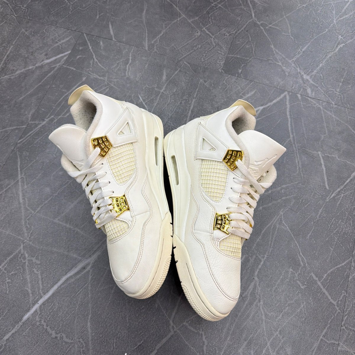 Jordan 4 Retro Metallic Gold (Women's) (Size 12W) (Lightly Worn)