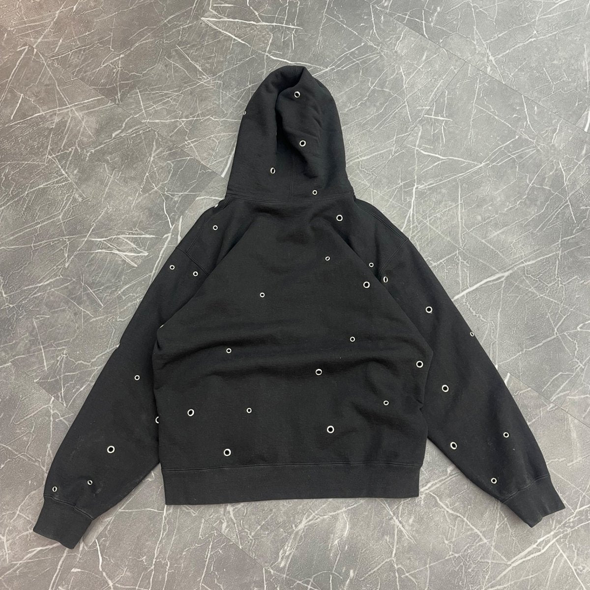 Supreme Eyelet Hooded Sweatshirt Black (Size L) (Lightly Worn)