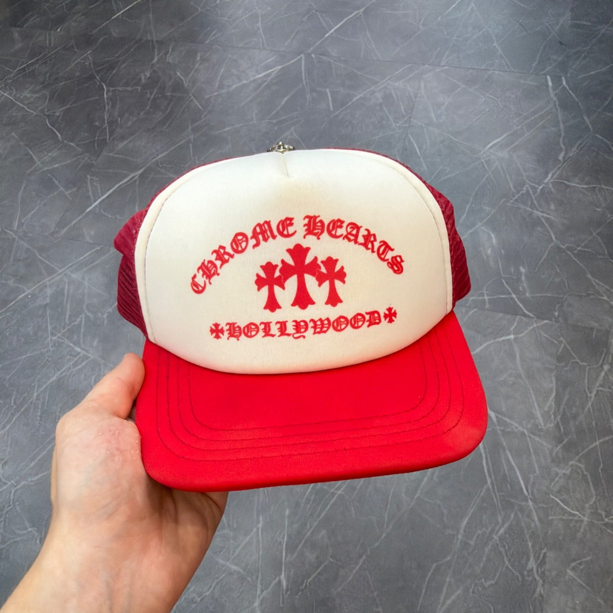 Chrome Hearts King Taco Trucker Hat Red/White - Image 1