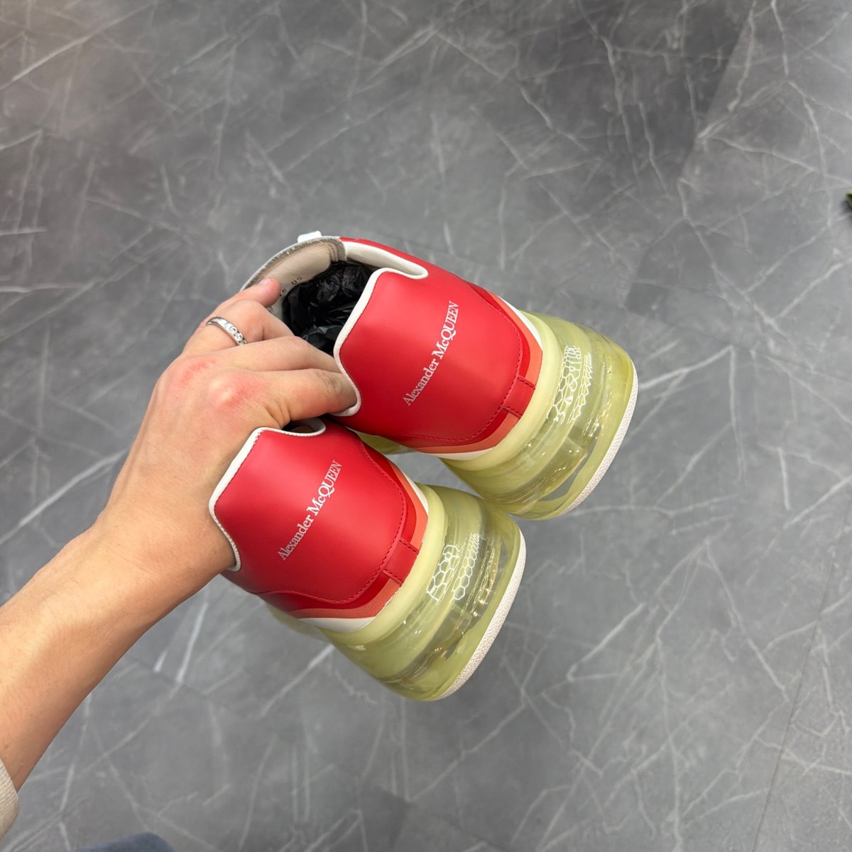 Alexander McQueen Oversized Clear Sole 3D Print Lust Red (Size 45) (Lightly Worn)