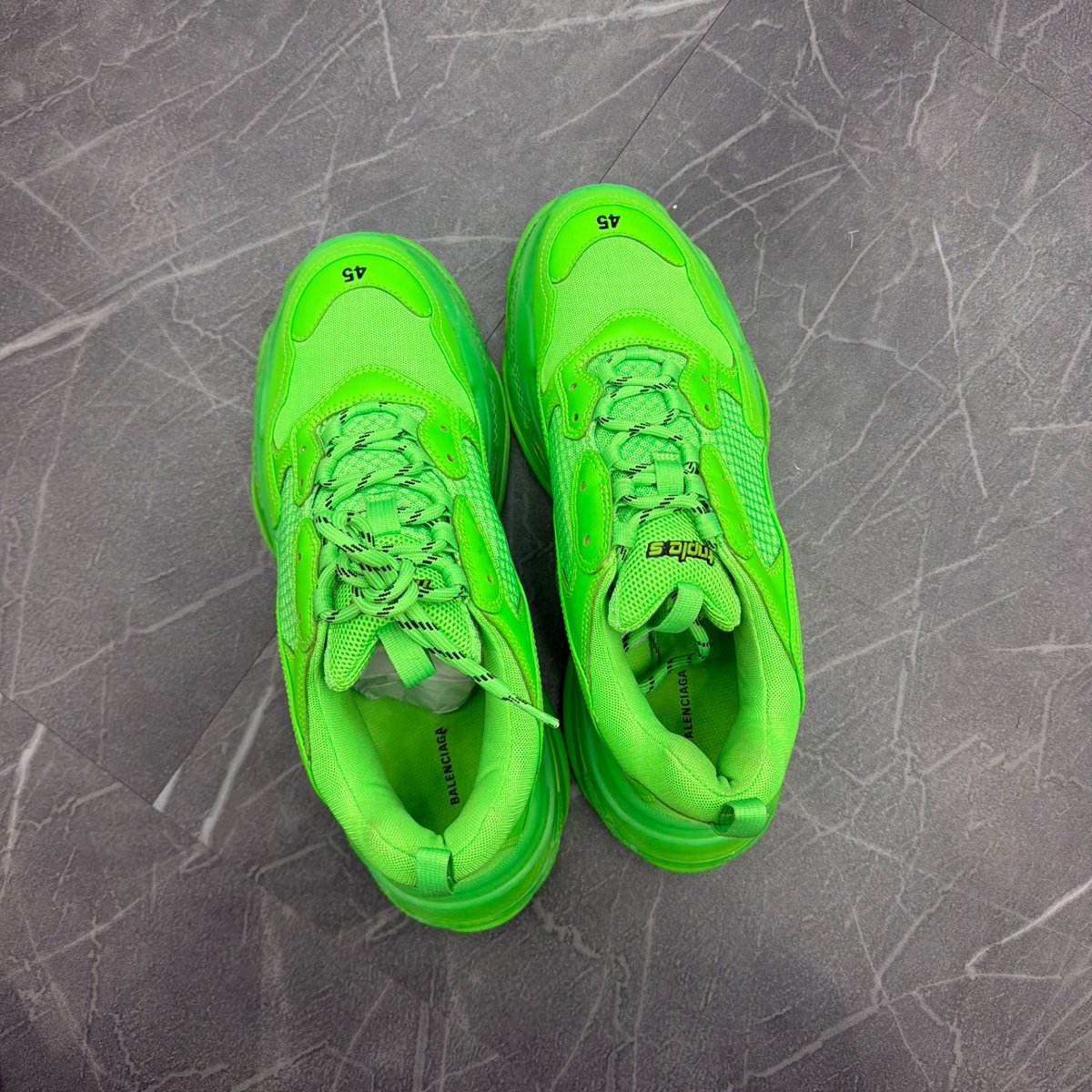 Balenciaga Triple S Soft Neon Green Clear Sole (Size 45) (VNDS)