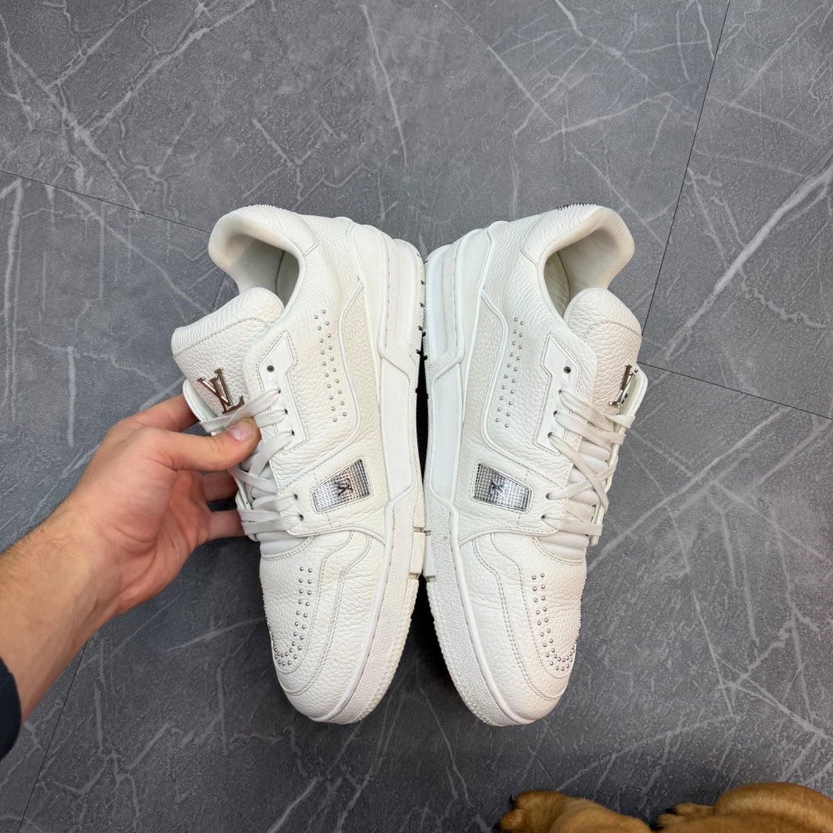 Louis Vuitton LV Trainer White Calf Leather - side