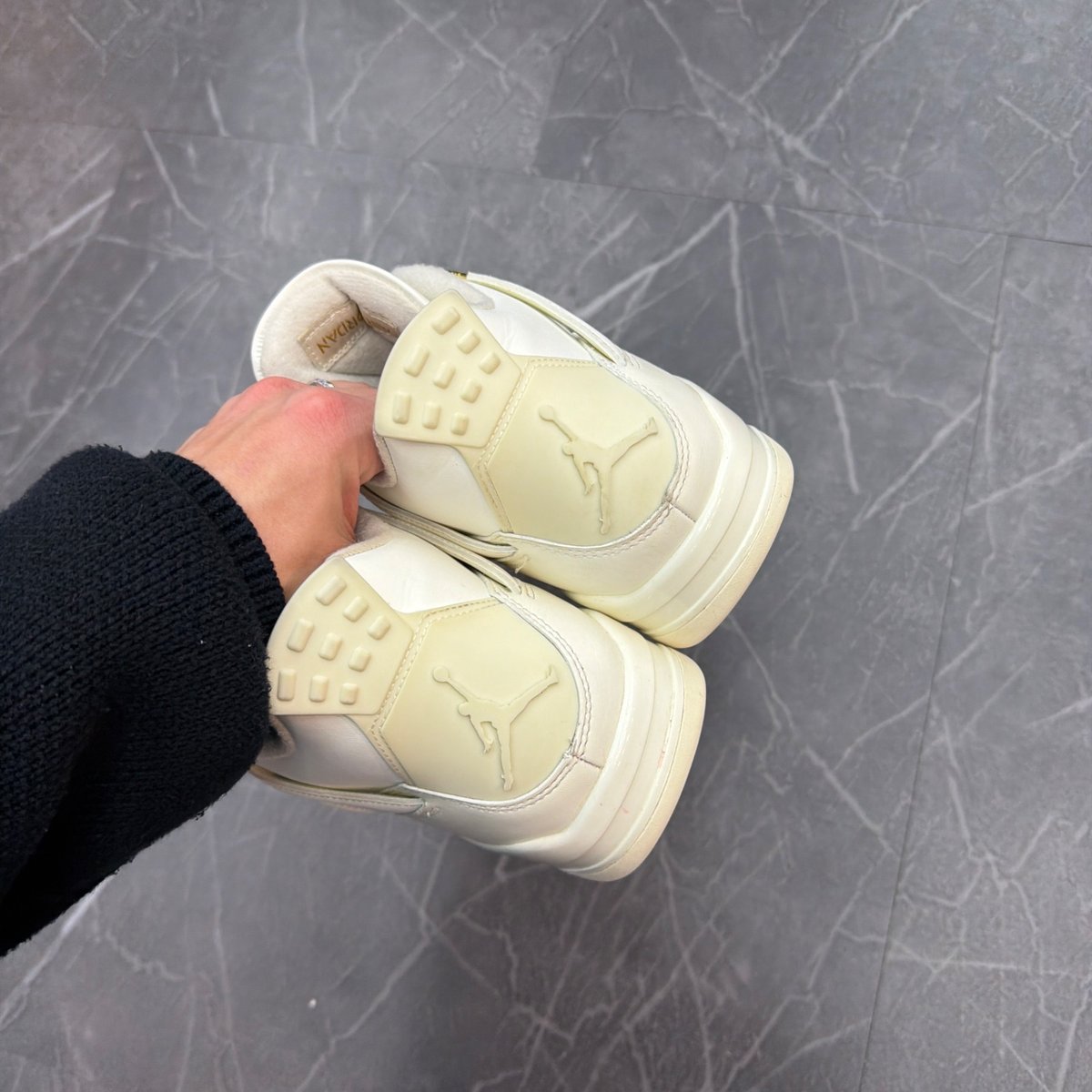 Jordan 4 Retro Metallic Gold (Women's) (Size 12W) (Lightly Worn)