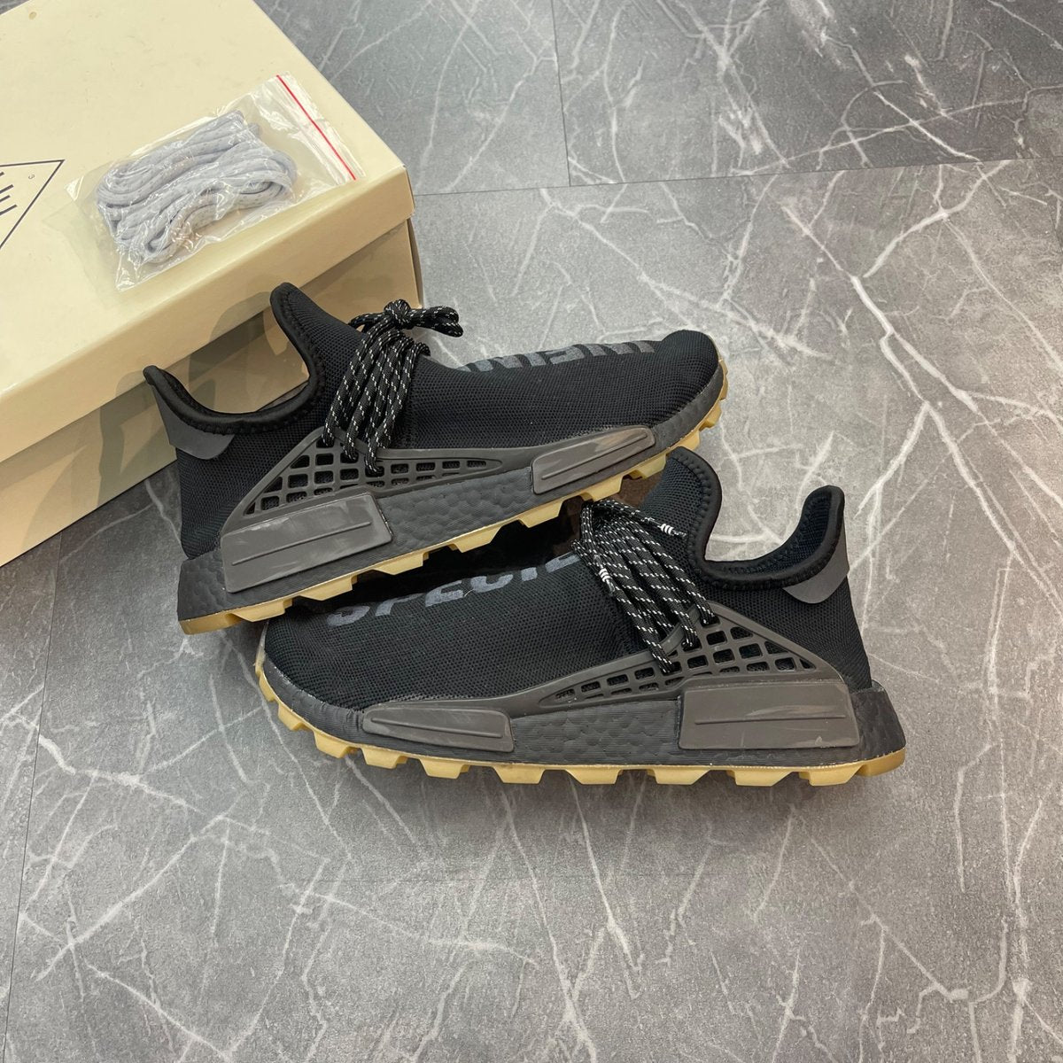 adidas NMD Hu Trail Pharrell Now Is Her Time Black (Size 10) (Lightly Worn)