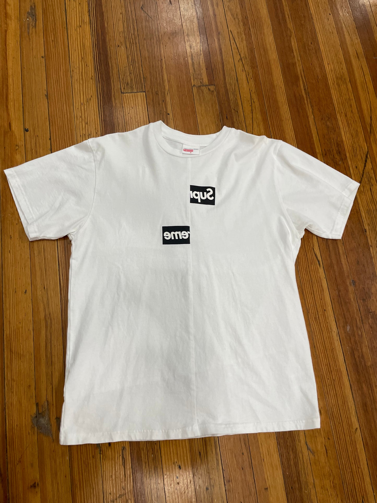 Supreme x Comme Des Garçons Split Box Logo Tee “White”