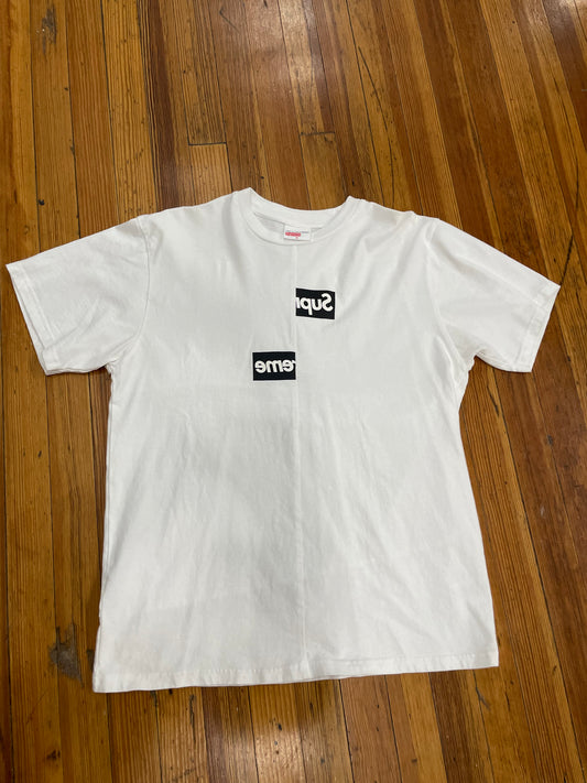 Supreme x Comme Des Garçons Split Box Logo Tee “White”
