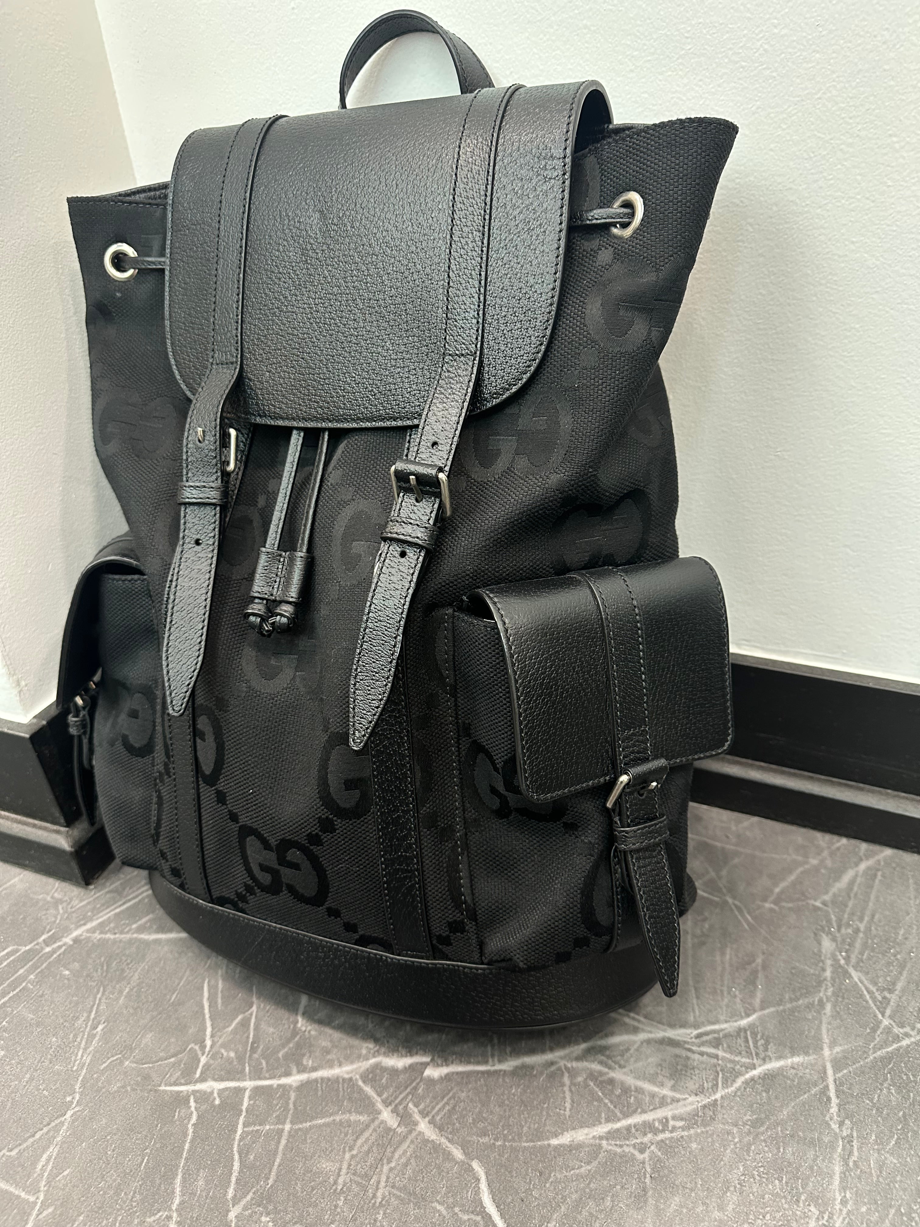 Gucci Jumbo GG Backpack Black