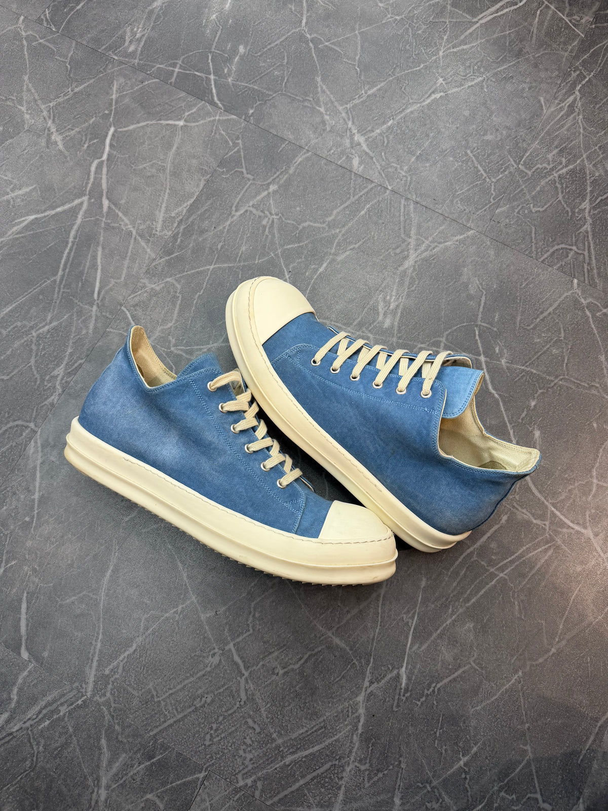 Rick Owens Ramone Cyan Blue Sneakers