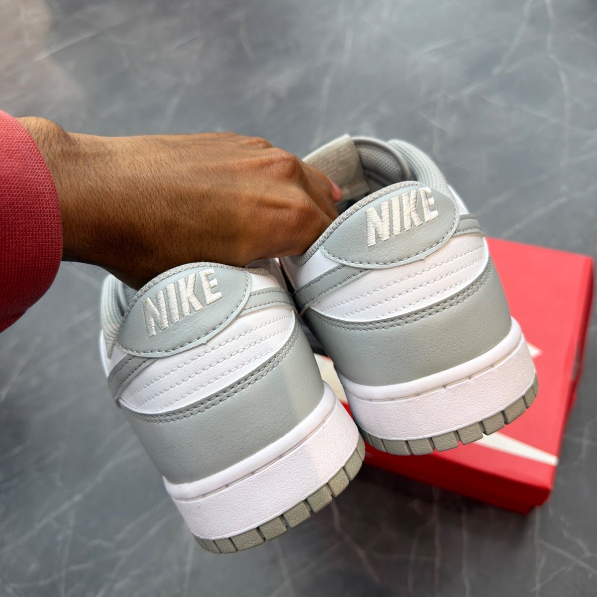 Nike Dunk Low White Light Smoke Grey (Size 13) (Lightly Worn)
