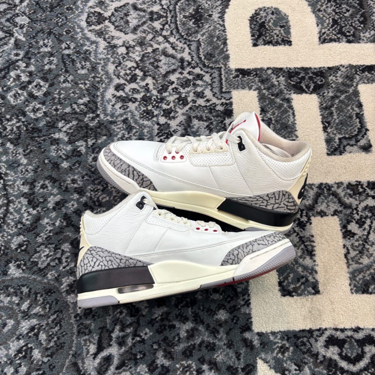 Jordan 3 Retro White Cement Reimagined (Size 9) (Moderately Worn)