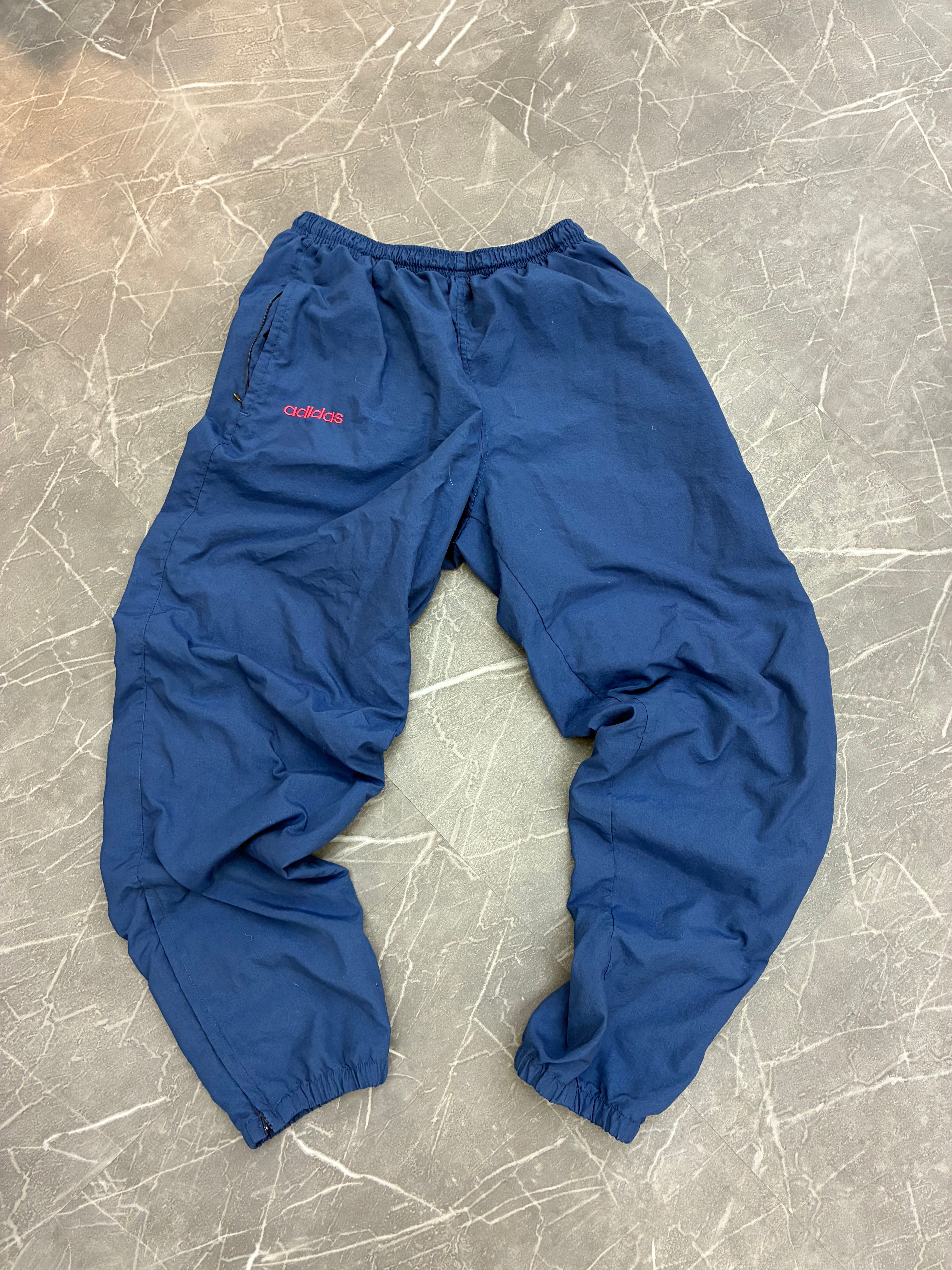 Vintage Adidas Cuffed Track Pants Blue (L)