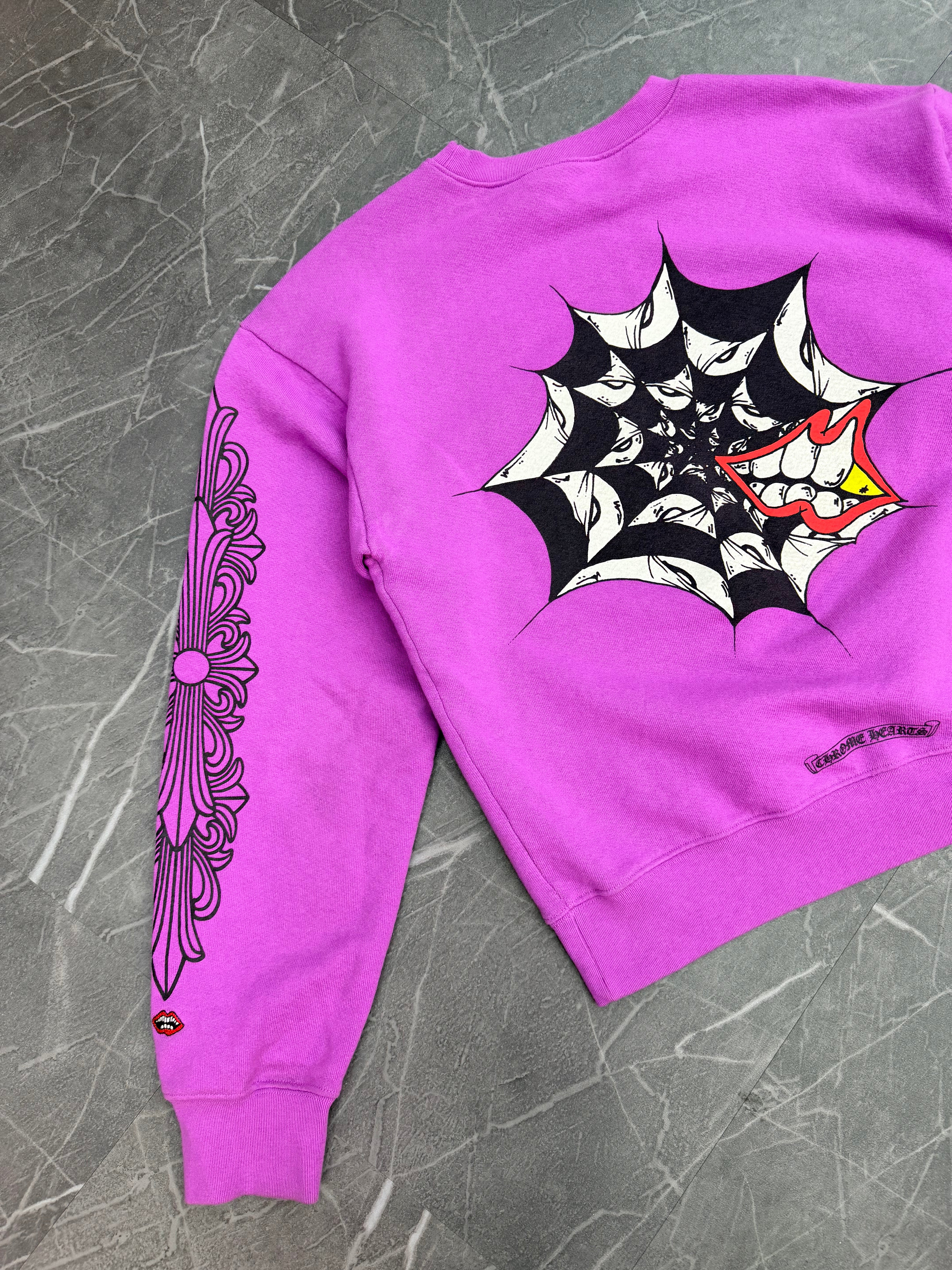 Chrome Hearts Matty Boy Spider Web Crewneck “Purple”