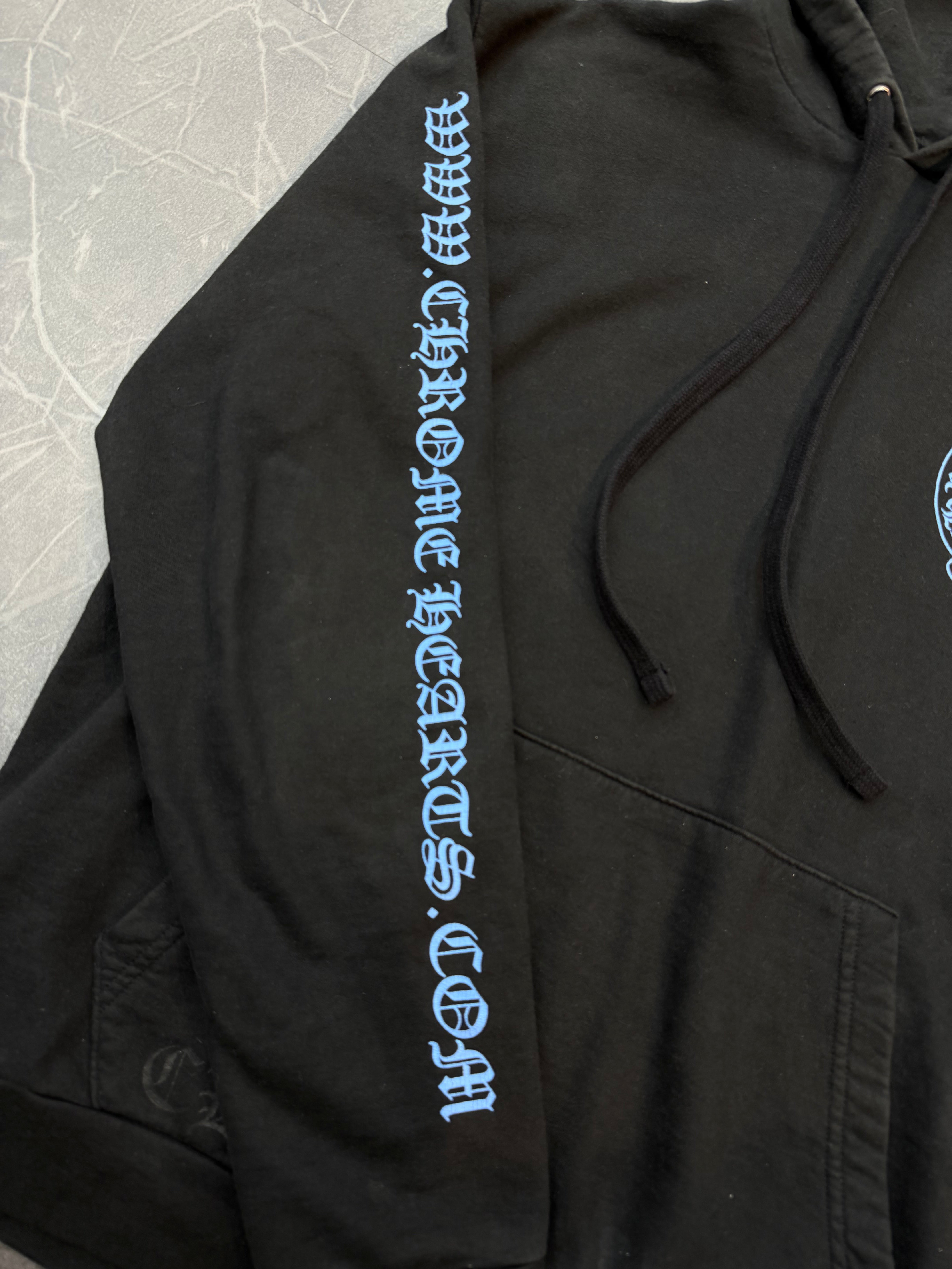 Chrome Hearts Online Exclusive Blue Horseshoe Hoodie