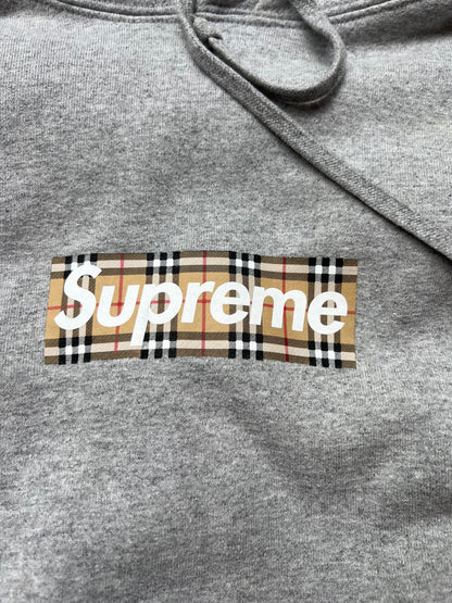 Supreme x Burberry Box Logo Hoodie “Grey”