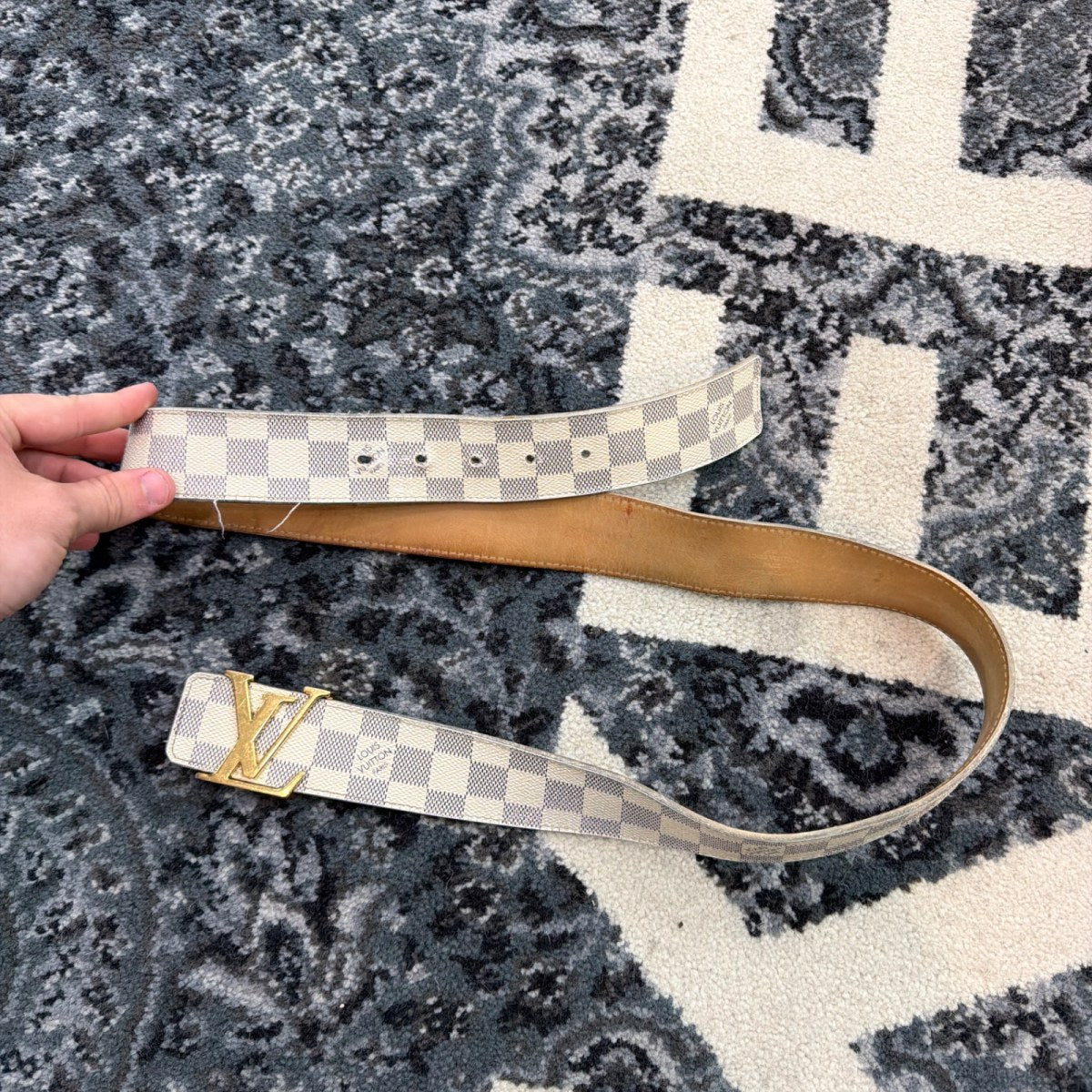 Louis Vuitton Cream Monogram Belt - Image 2