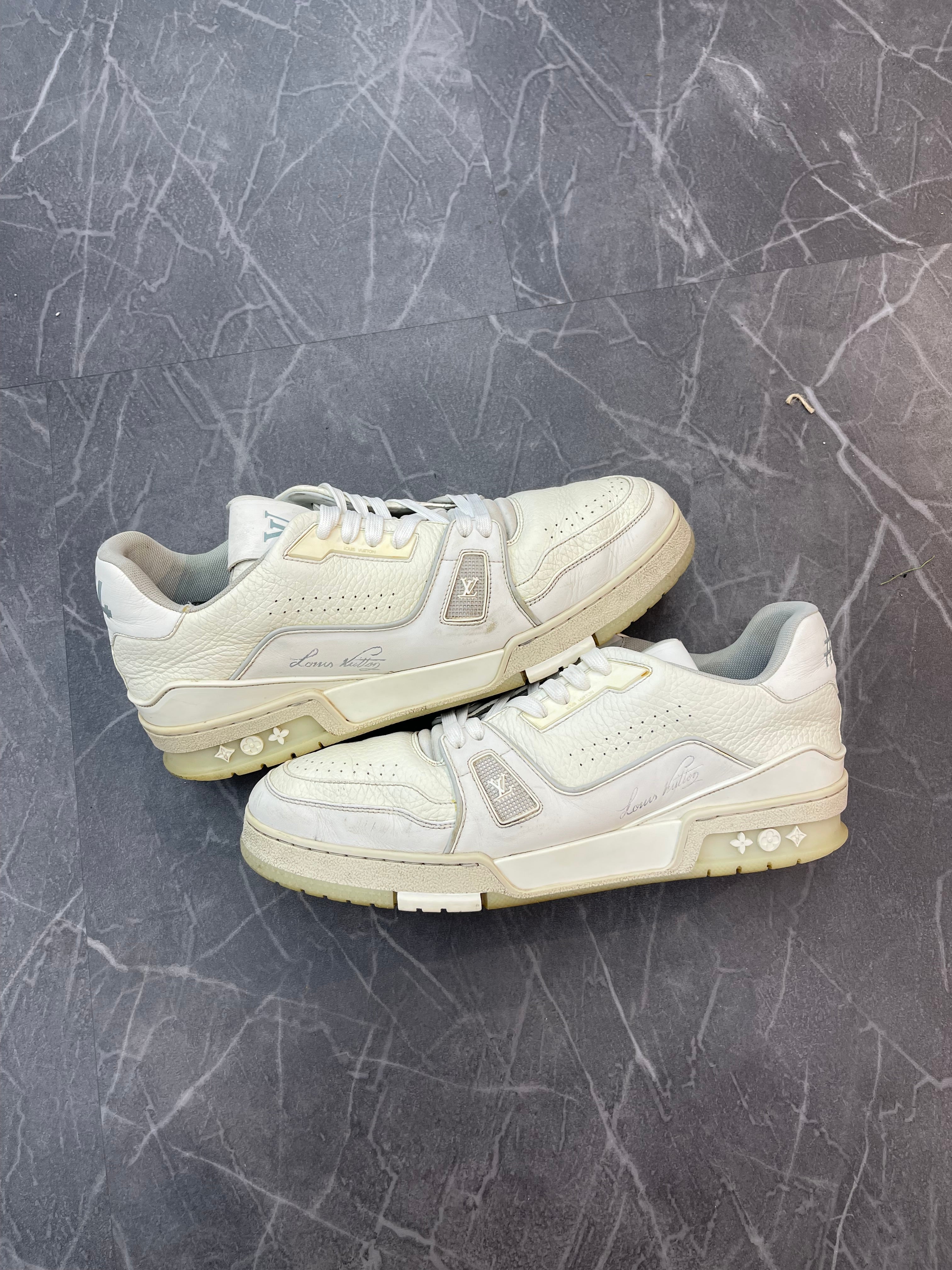 Louis Vuitton LV Trainer White Grey Signature #54