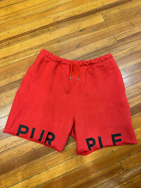 Purple Brand Sweat Shorts “Red”