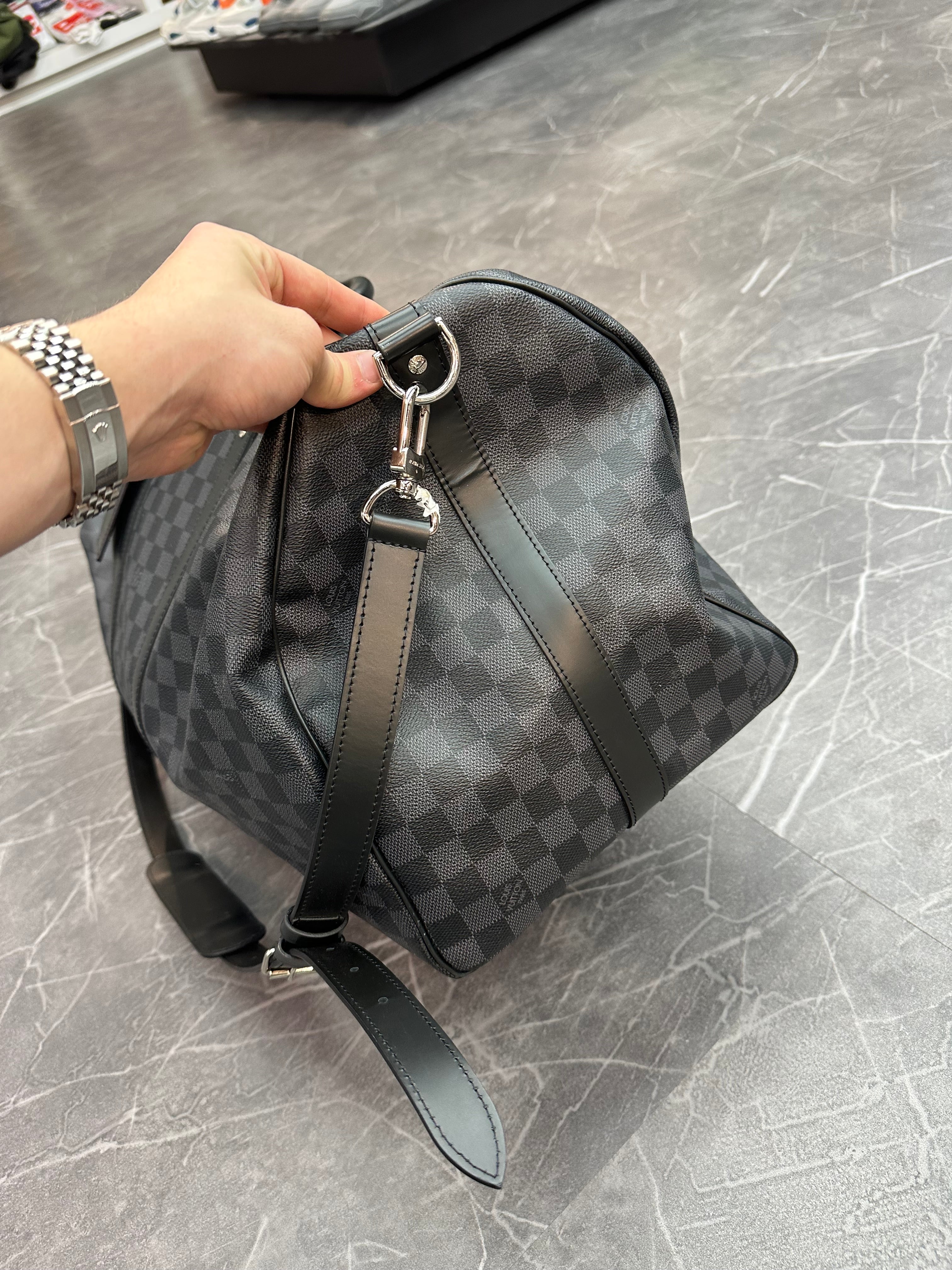 Louis Vuitton Black Monogram Duffel Bag
