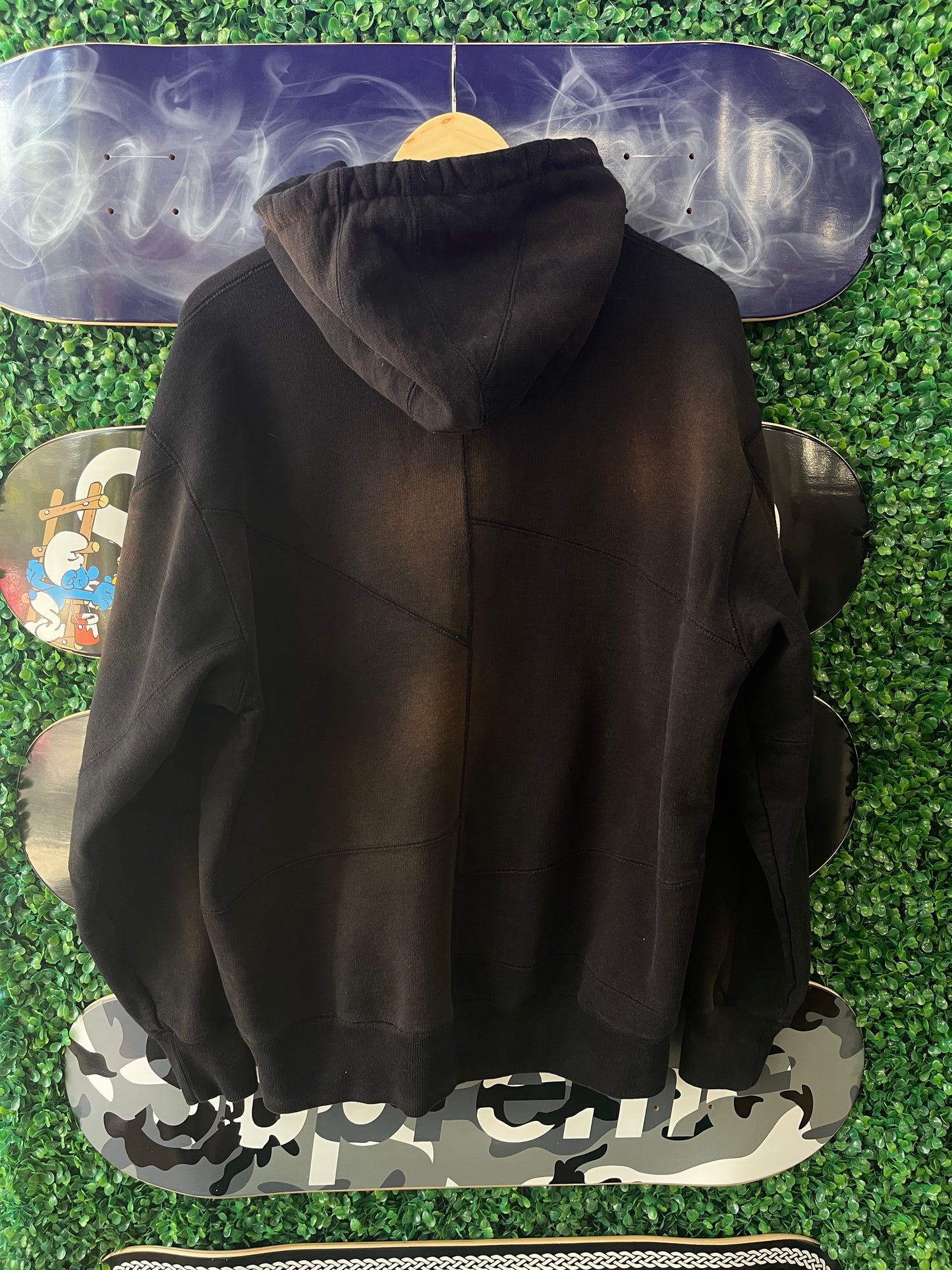 Supreme Patchwork Pullover Hoodie “Black”