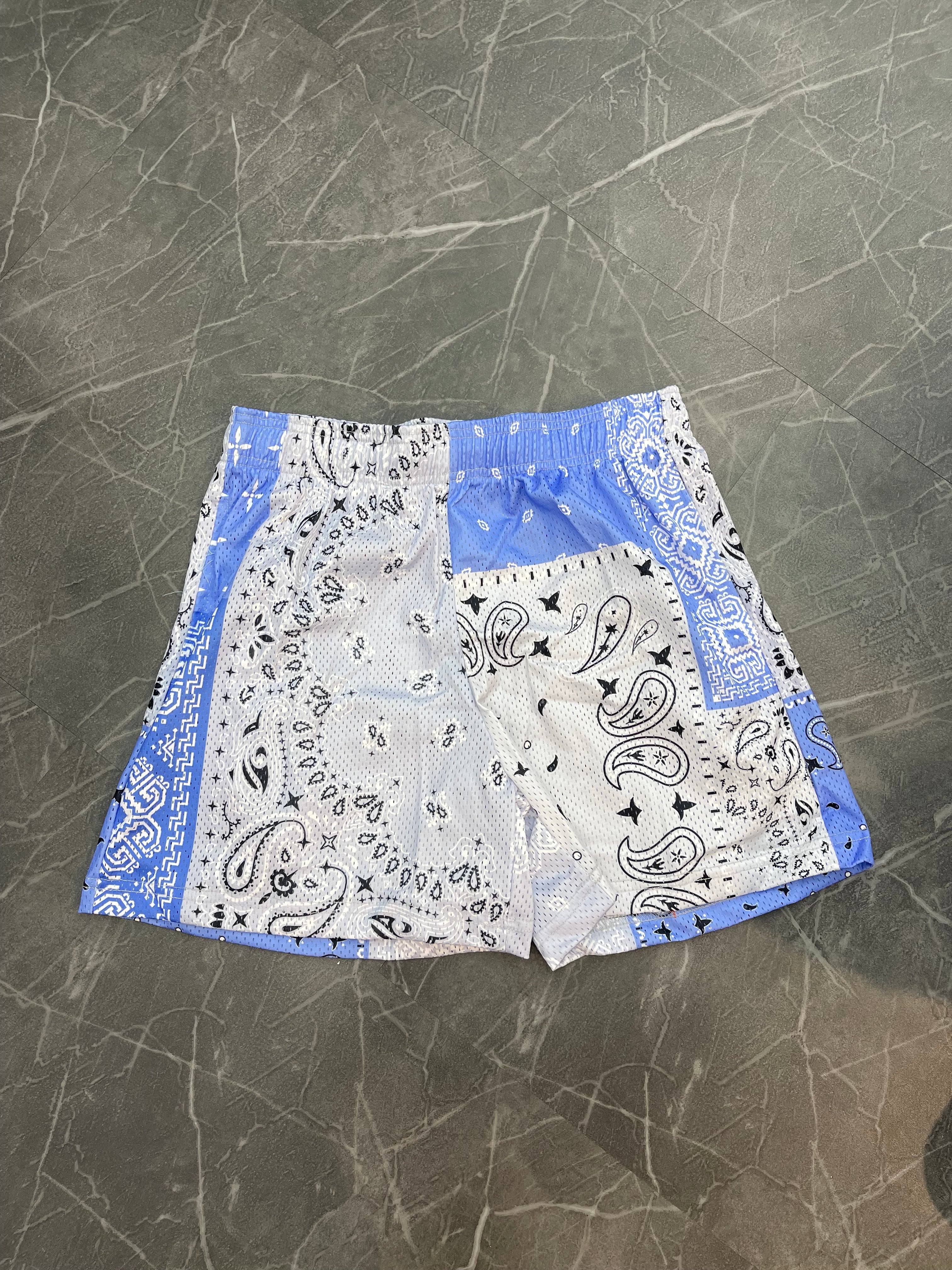 Bravest Studios Blue/White Paisley Shorts