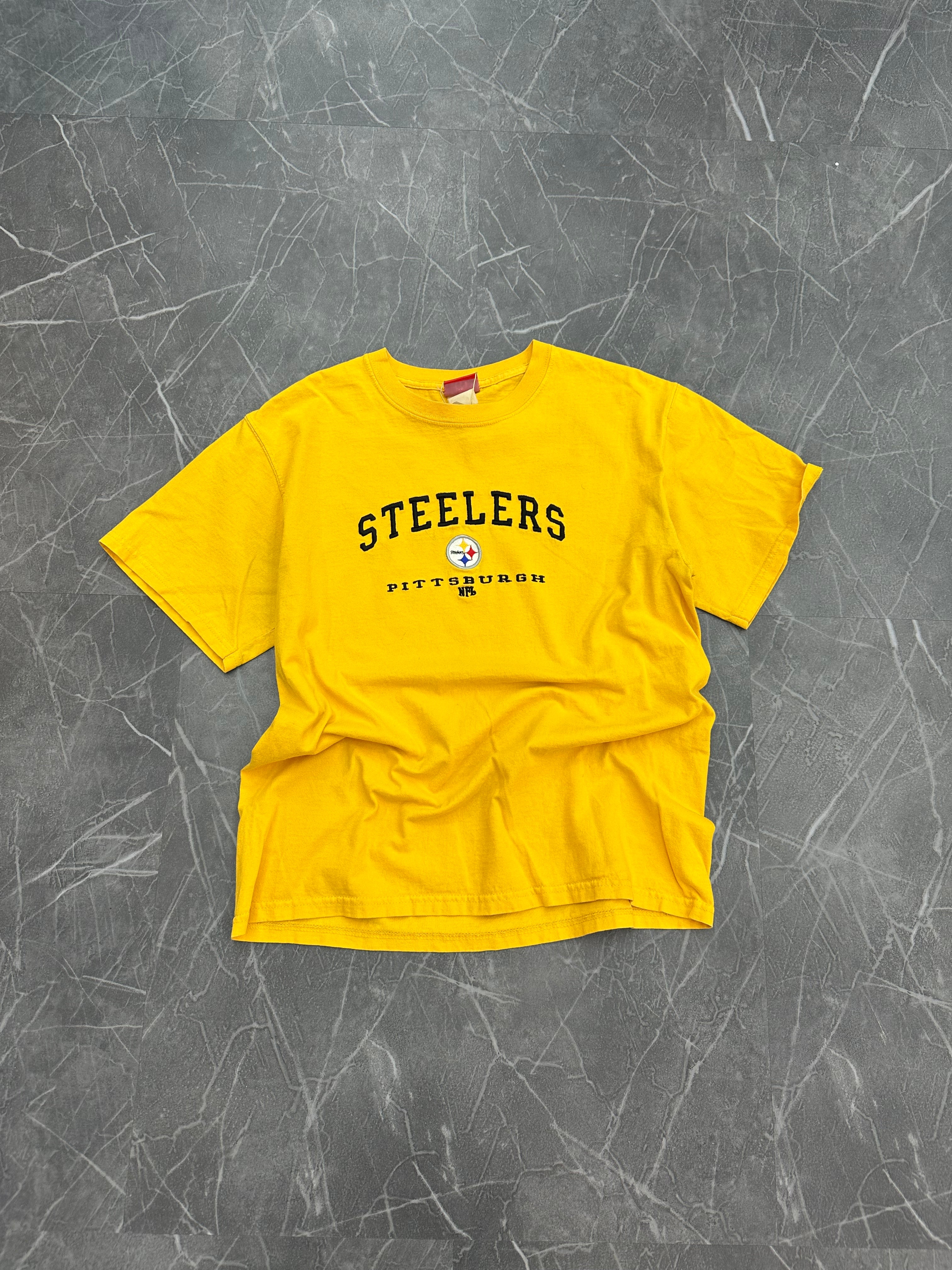 Steelers Embroidered Logo Tee Yellow (L)