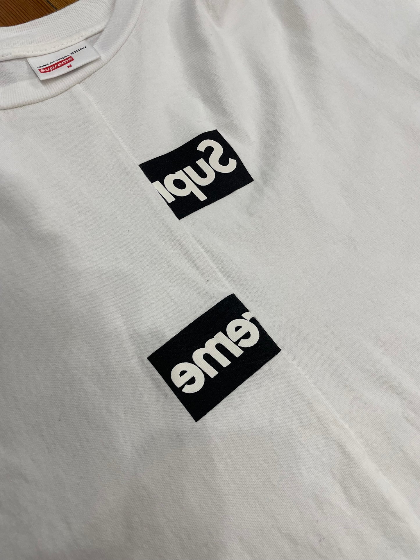 Supreme x Comme Des Garçons Split Box Logo Tee “White”