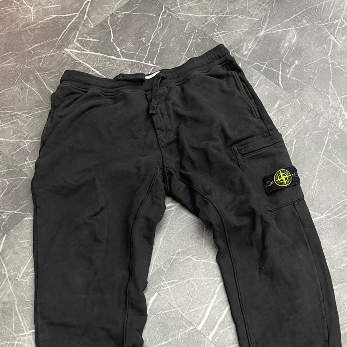 Stone Island 6200010 Organic Cotton Fleece Slim Fit Joggers Black - Image 2