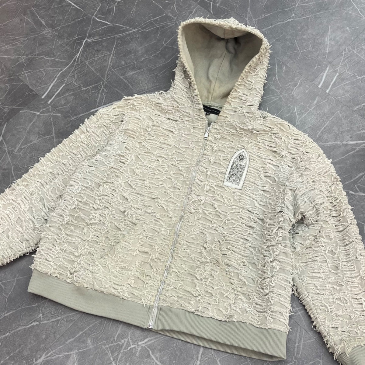 Who Decides War Husk Zip Up Hoodie 'Vintage Grey' - Image 2