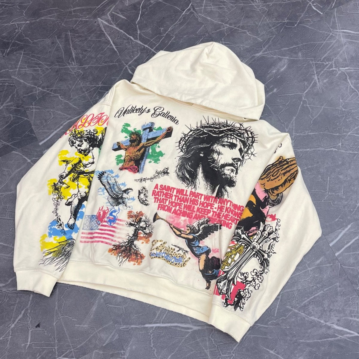Unlikely Streetwear Jesus Pullover Cream