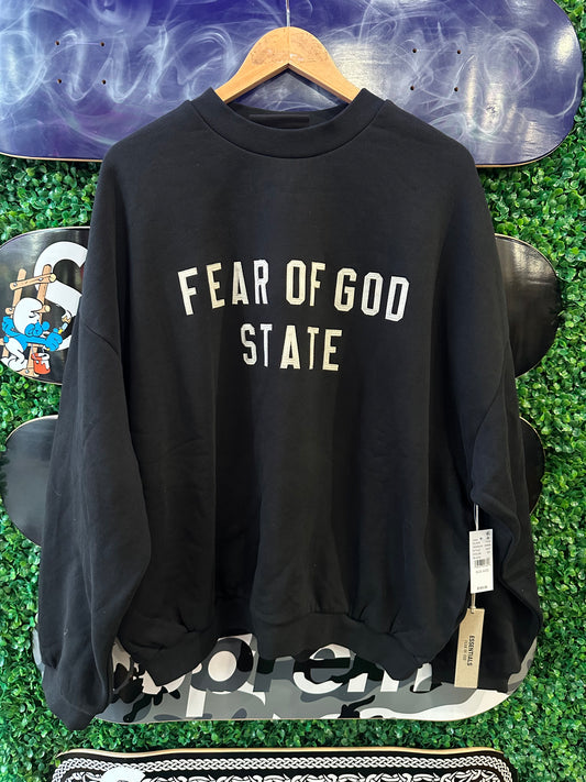 Essentials Crewneck “Fear of God State” Black