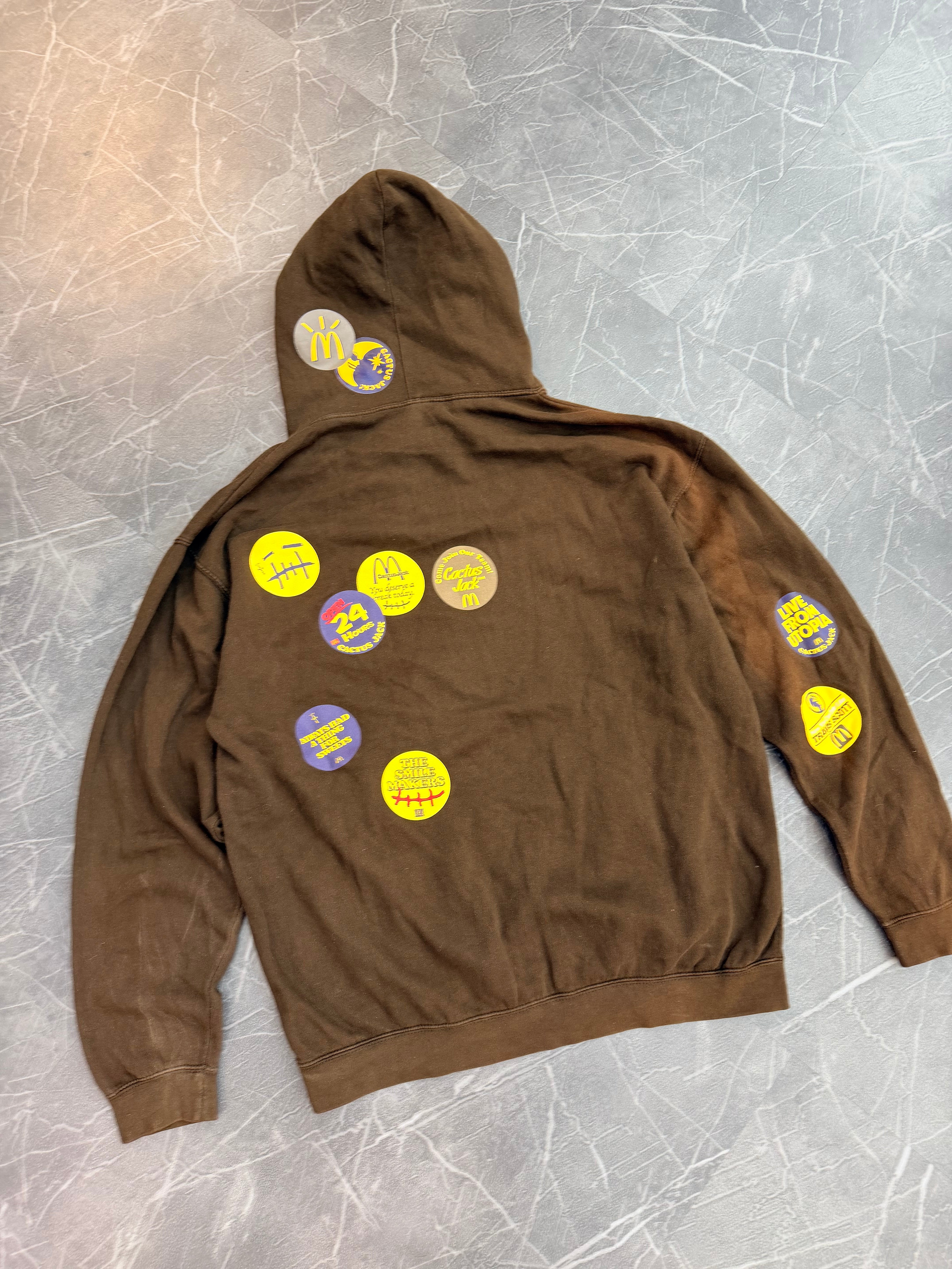 Travis Scott McDonald’s Sticker Bomb Hoodie “Brown”