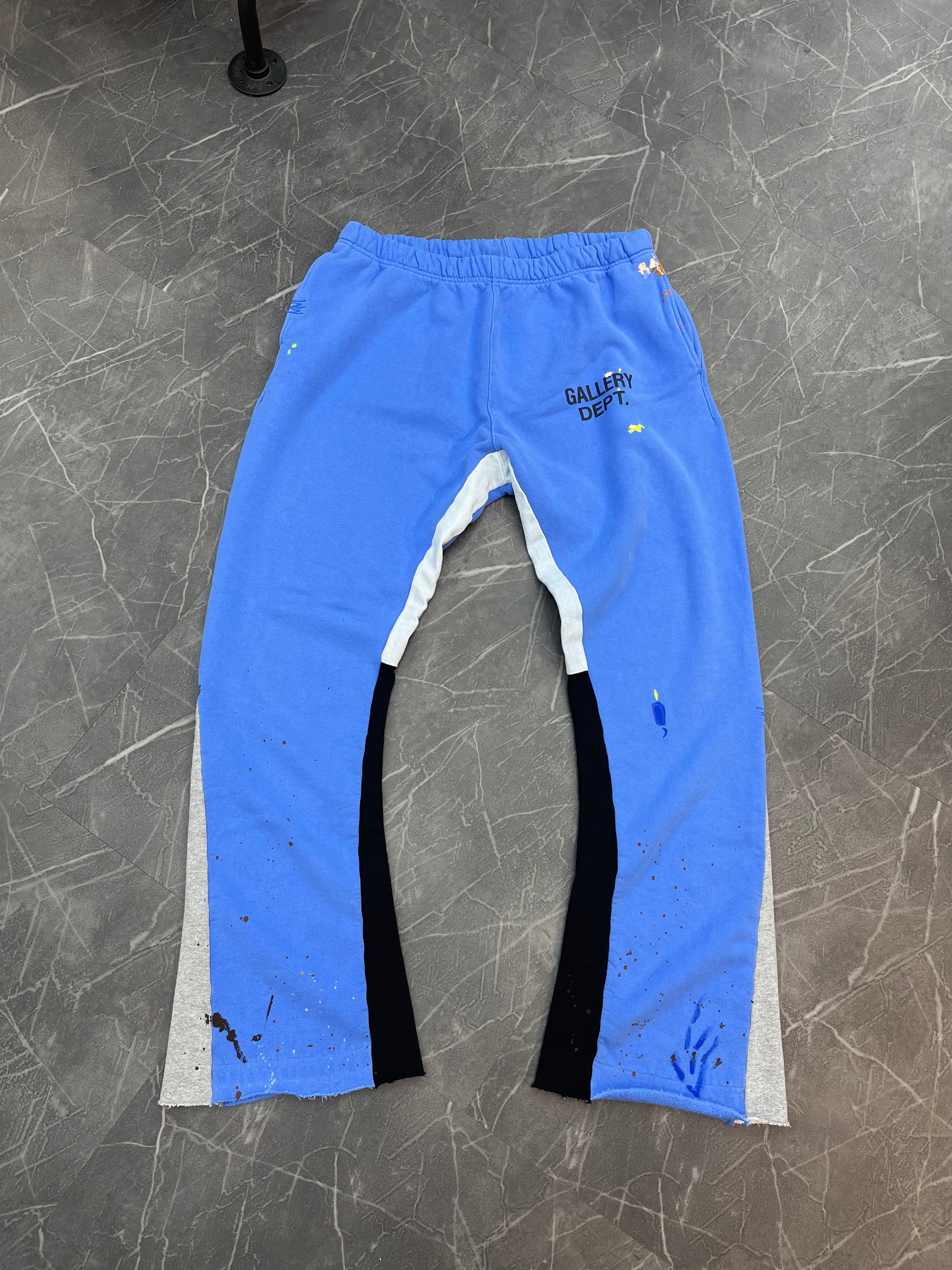 Gallery Dept Painted Flare Sweatpants Blue