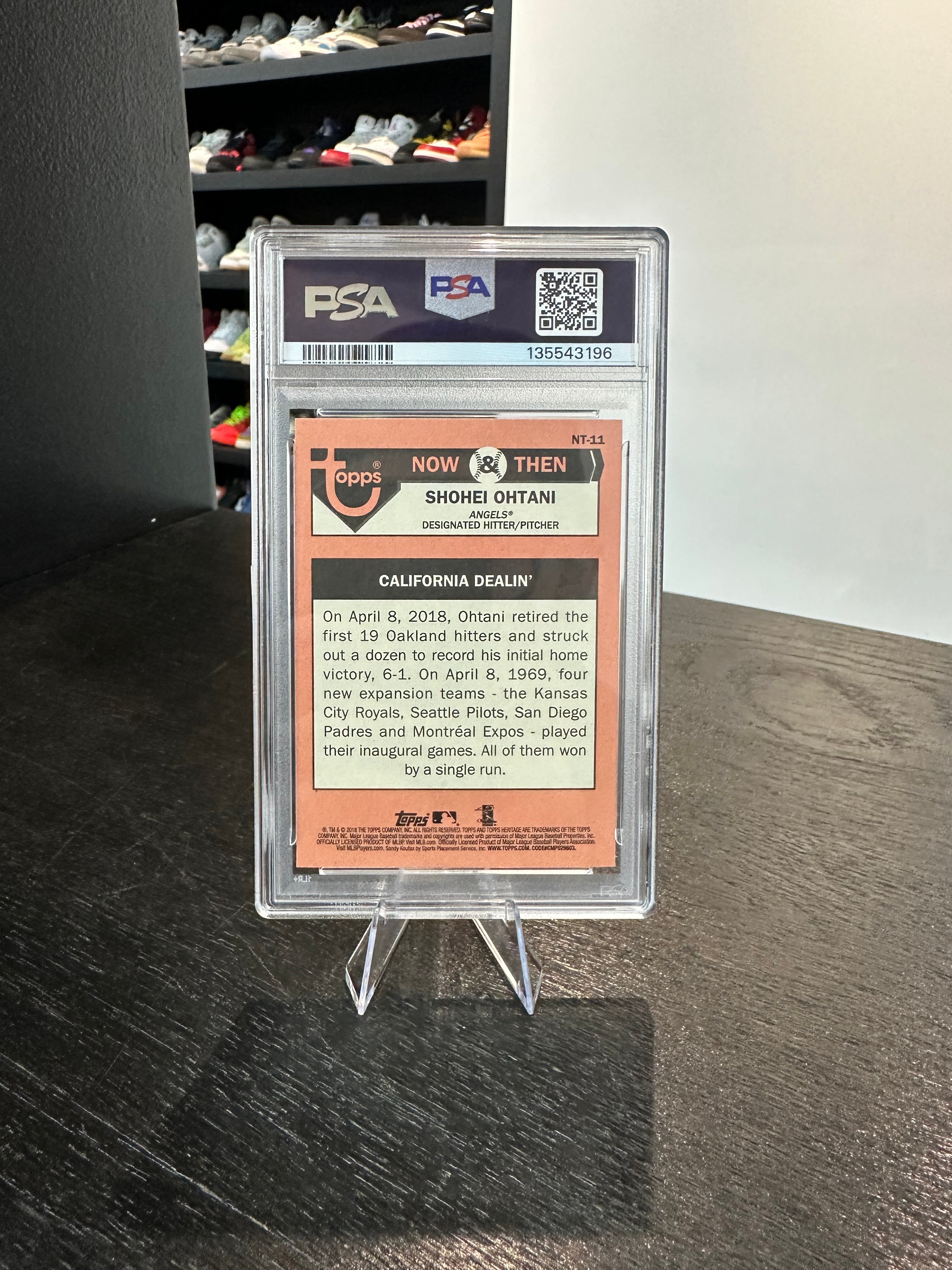 2018 Topps Heritage Shohei Ohtani RC #NT-11 Now & Then PSA 10