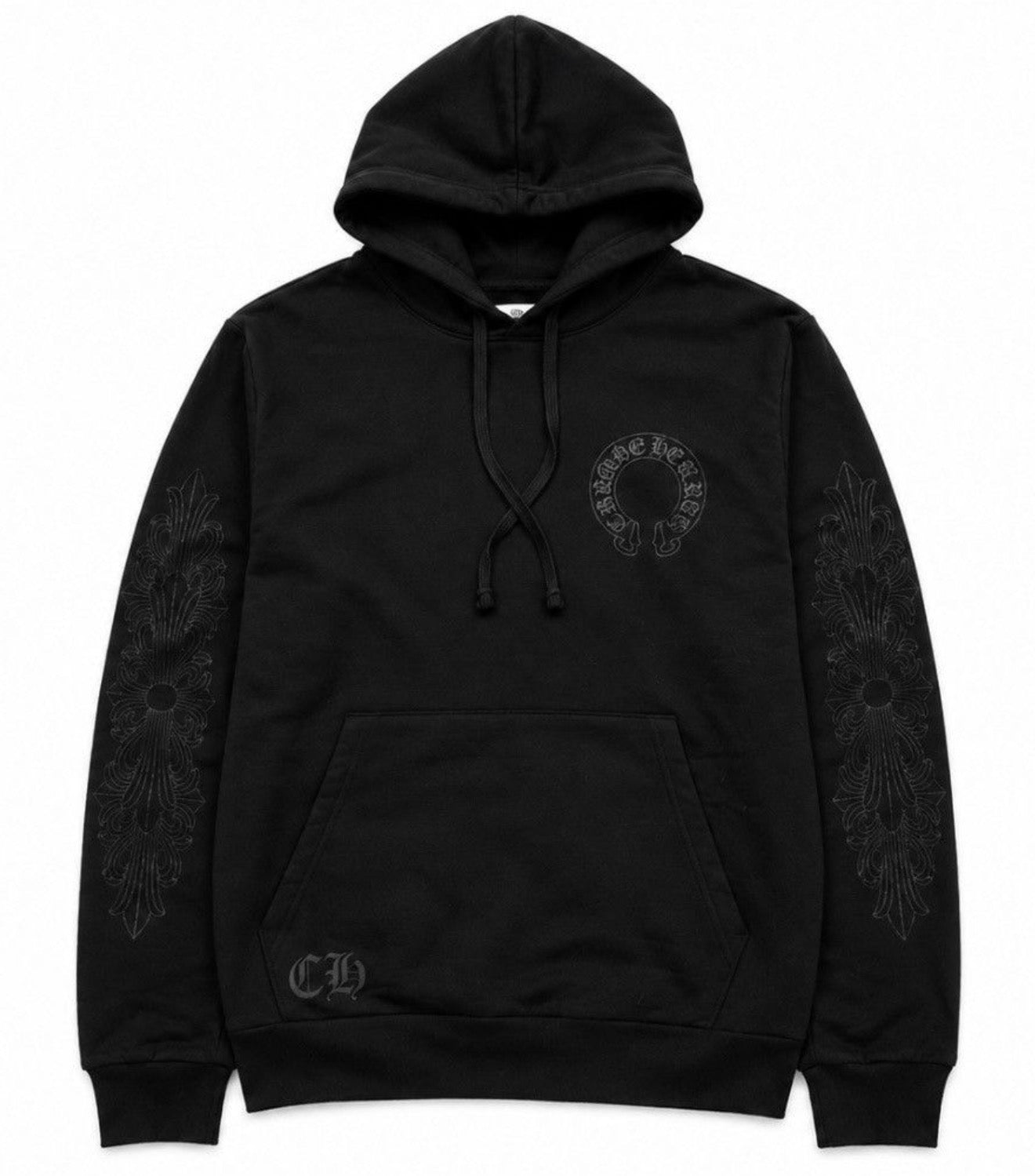 Chrome Hearts Online Exclusive Black Floral Hoodie