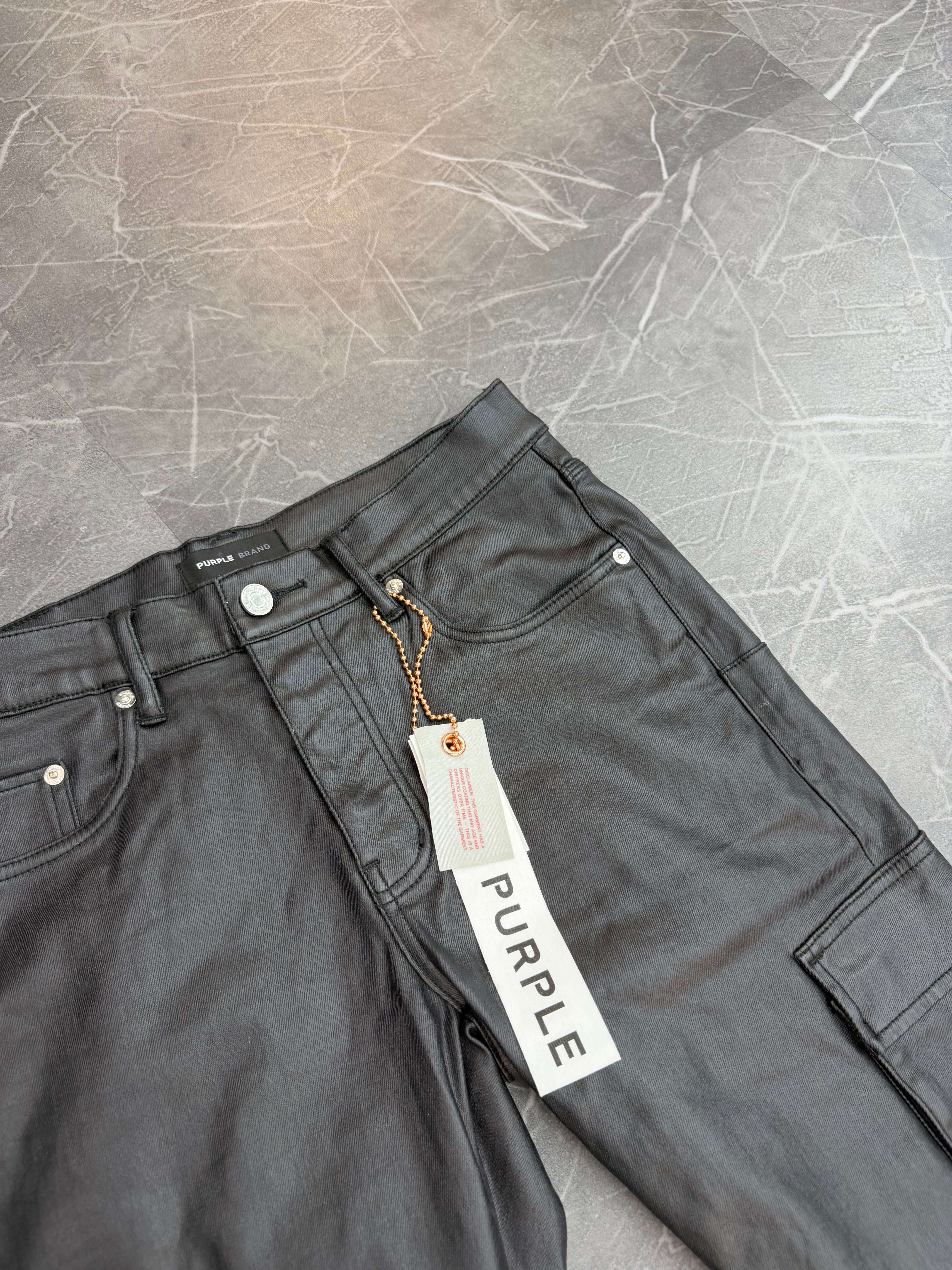 Purple Jeans Leather Flare “Black” (32)
