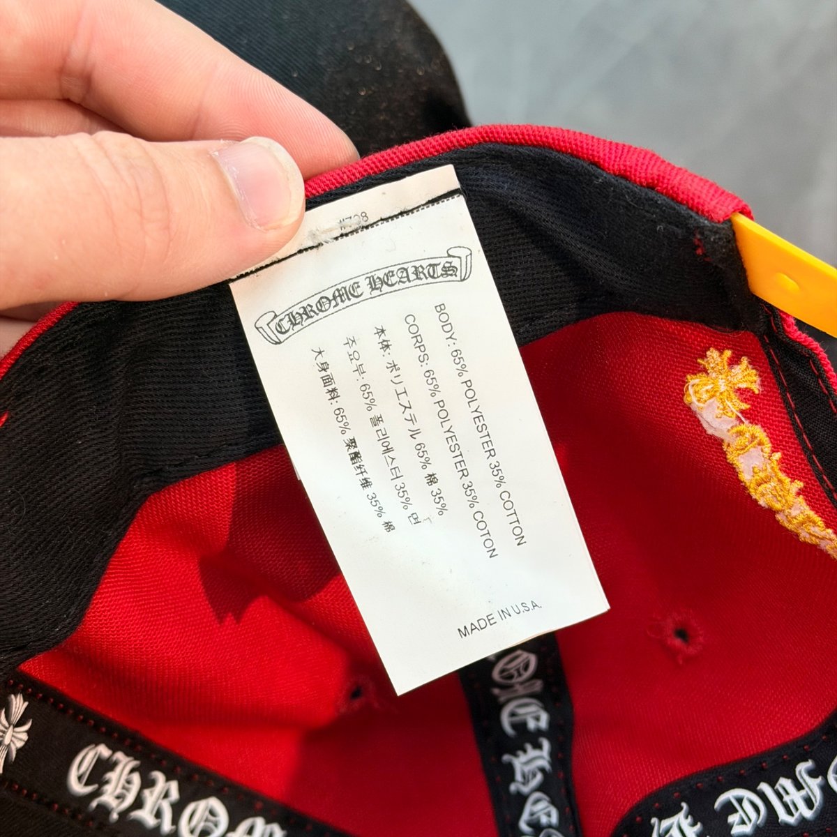 Chrome Hearts CH Silver Button Hat Red/Yellow - Image 8