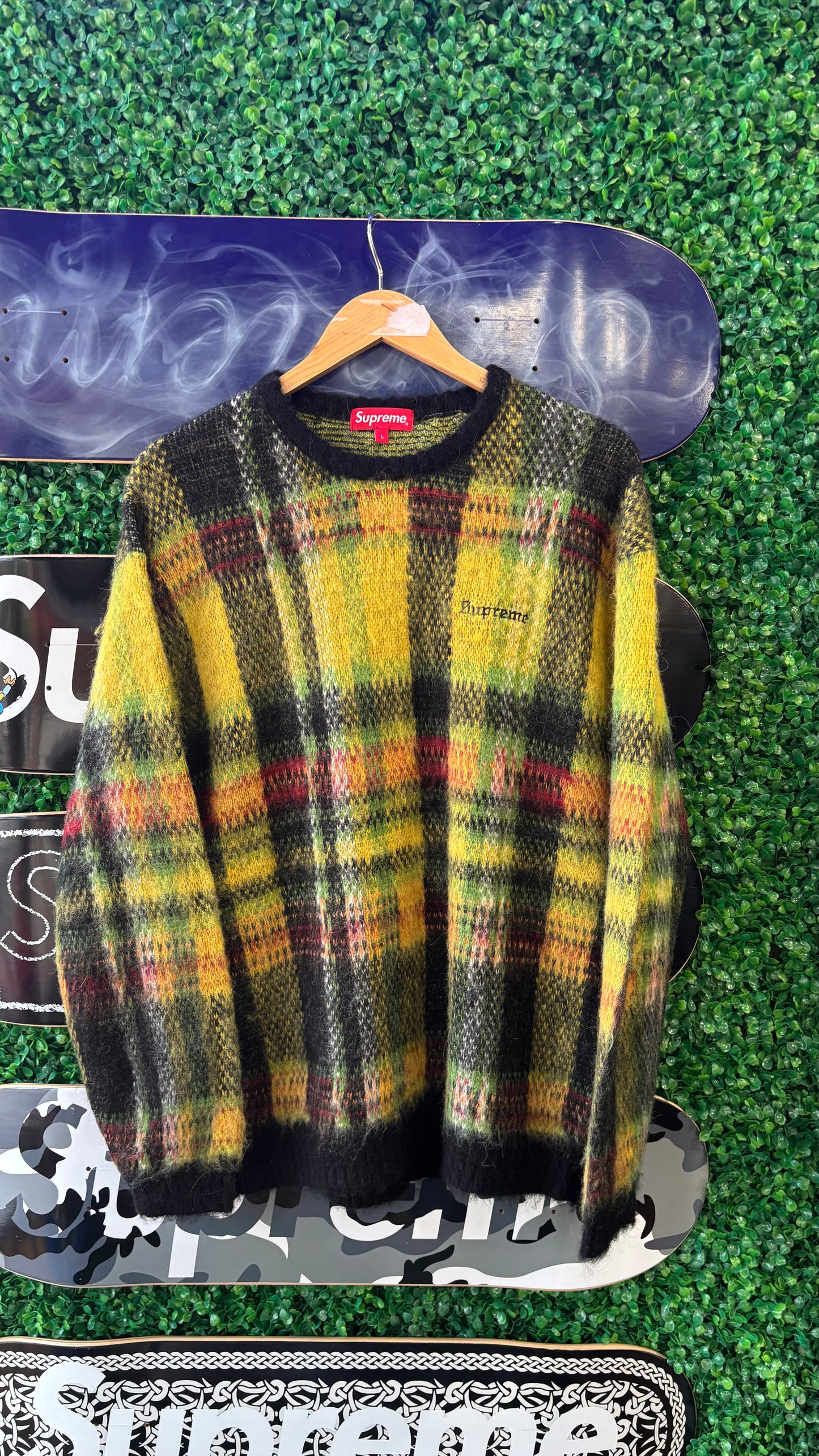 Supreme Brushed Plaid Sweater