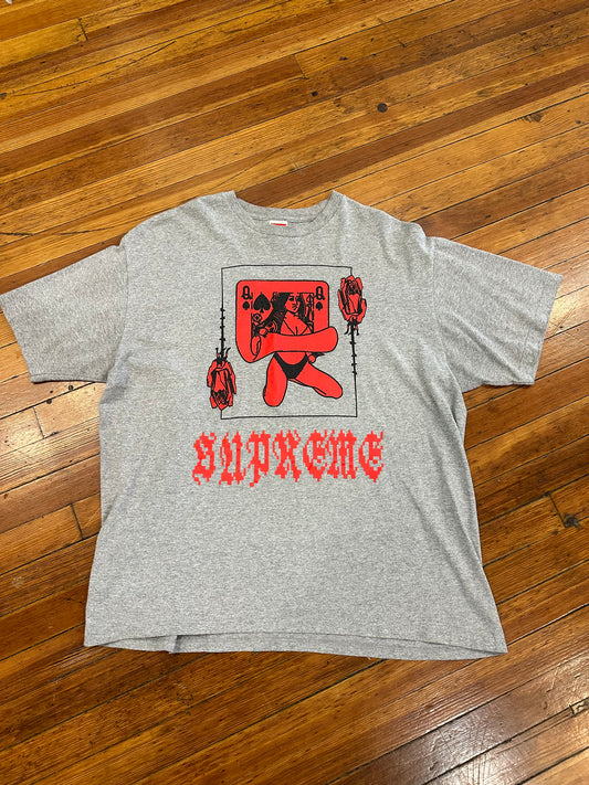 Supreme Tee “Poker Card” Grey Red