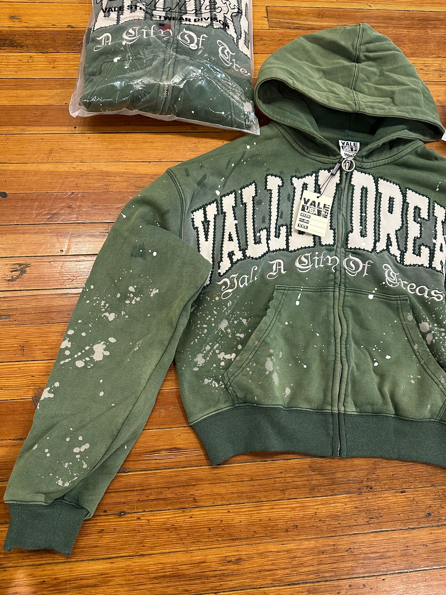 Vale Pine Paint Zip Up Hoodie