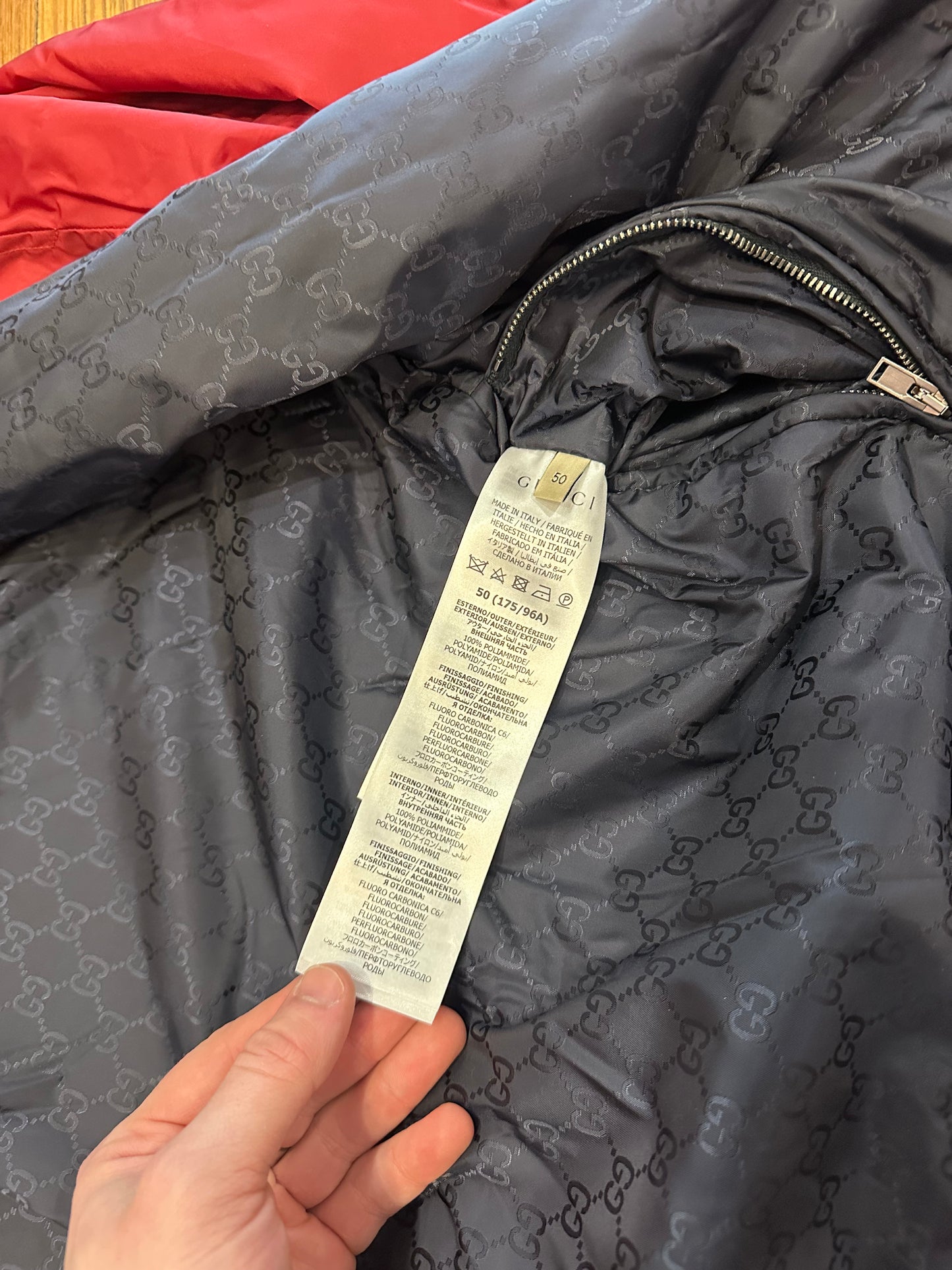 Gucci REVERSIBLE GG NYLON BOMBER
JACKET