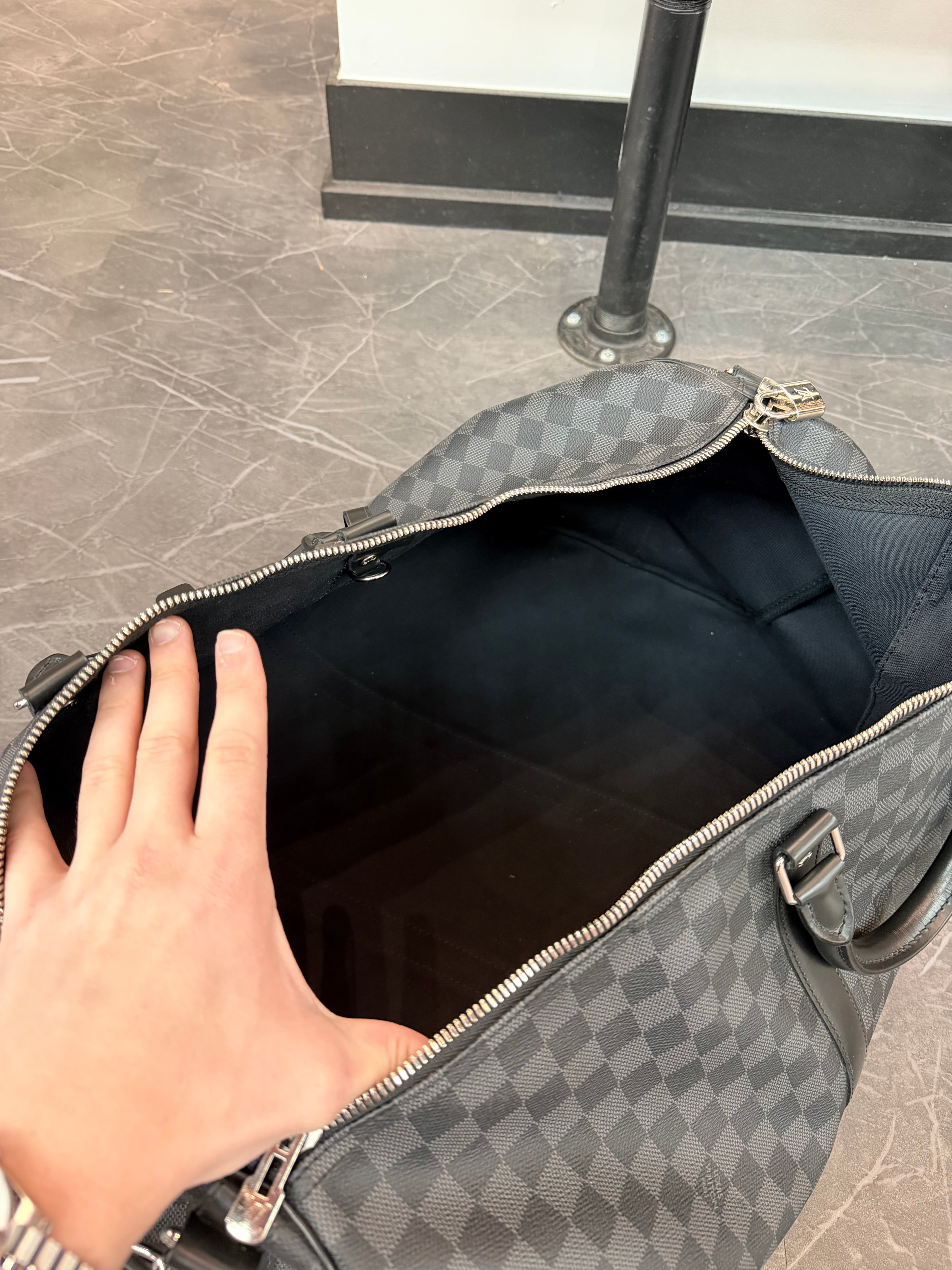Louis Vuitton Black Monogram Duffle Bag