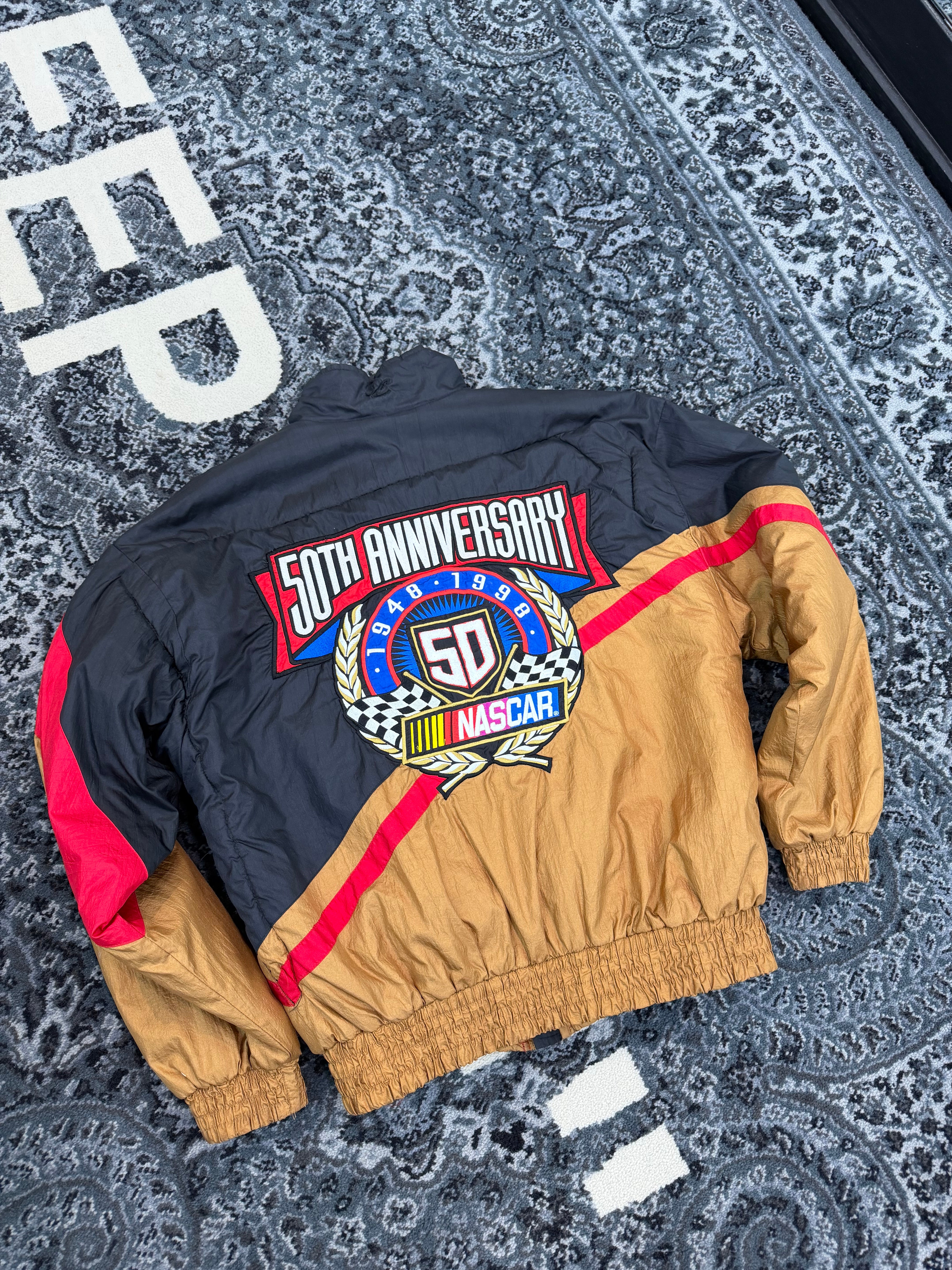 Vintage Chase NASCAR 50th Anniversary Puffer Zip-Up (M)
