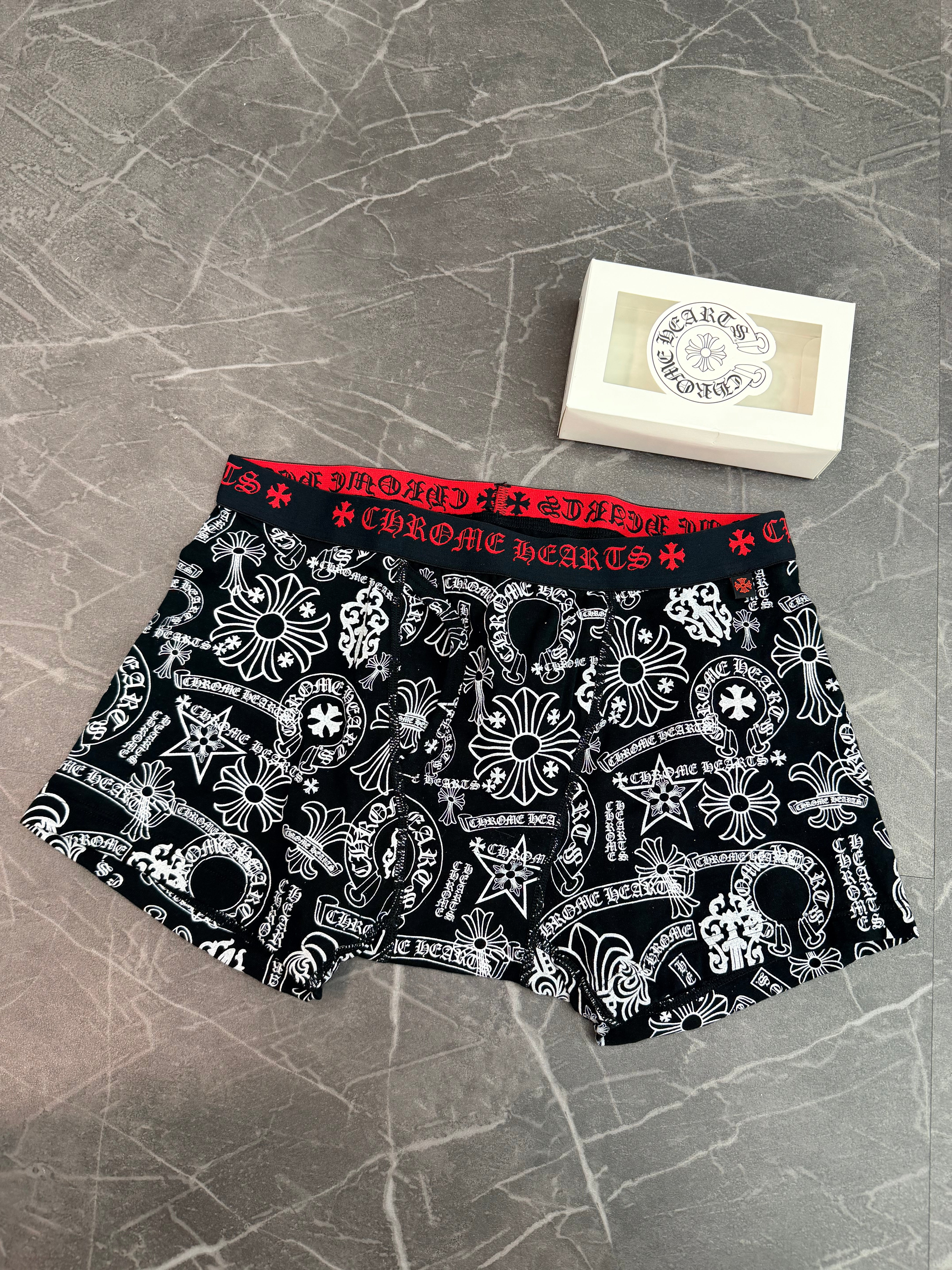 Chrome Hearts Boxer Briefs Jacquard Multi Logo Black Red