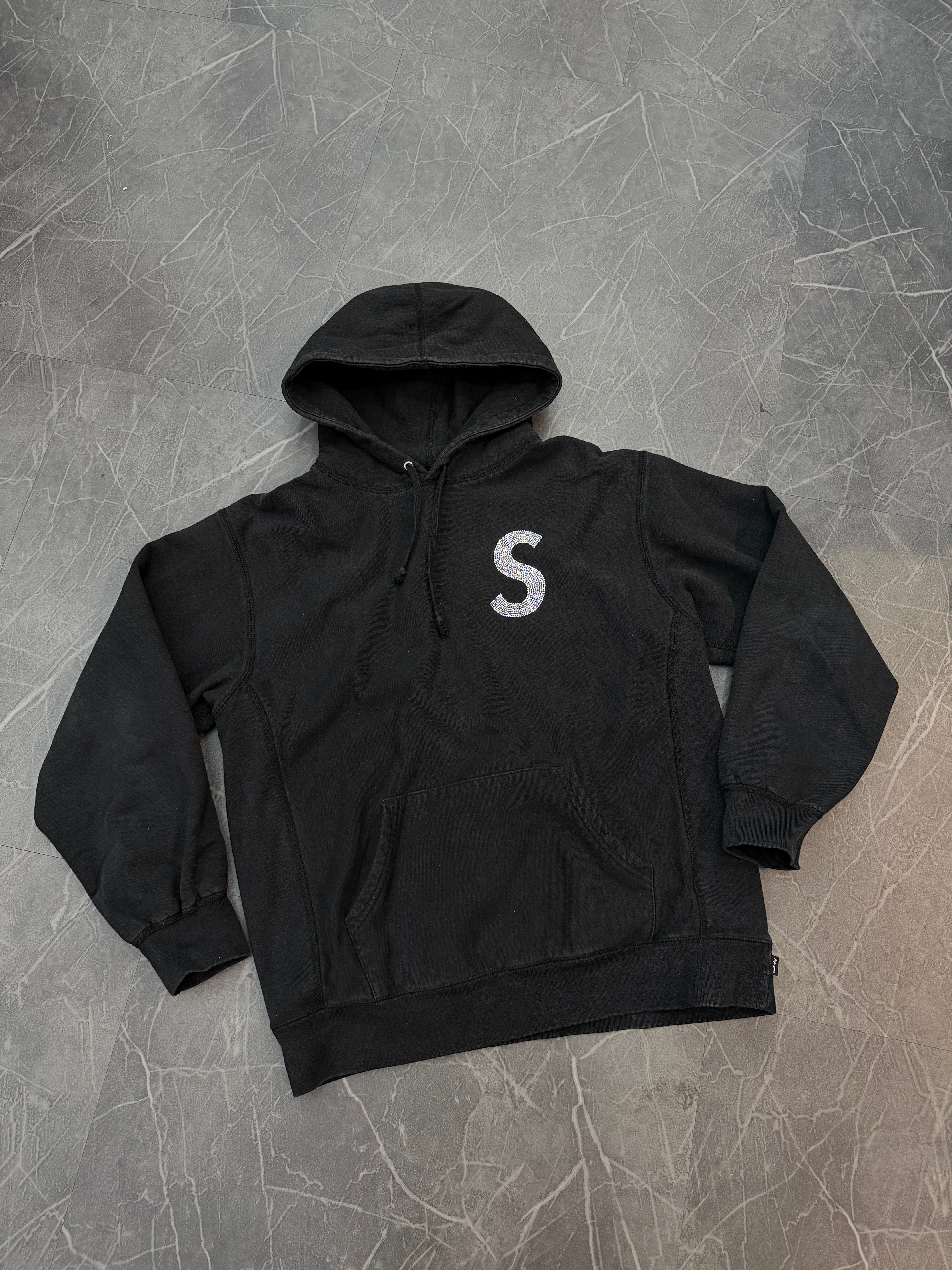 Supreme Swarovski S Logo Hoodie Black