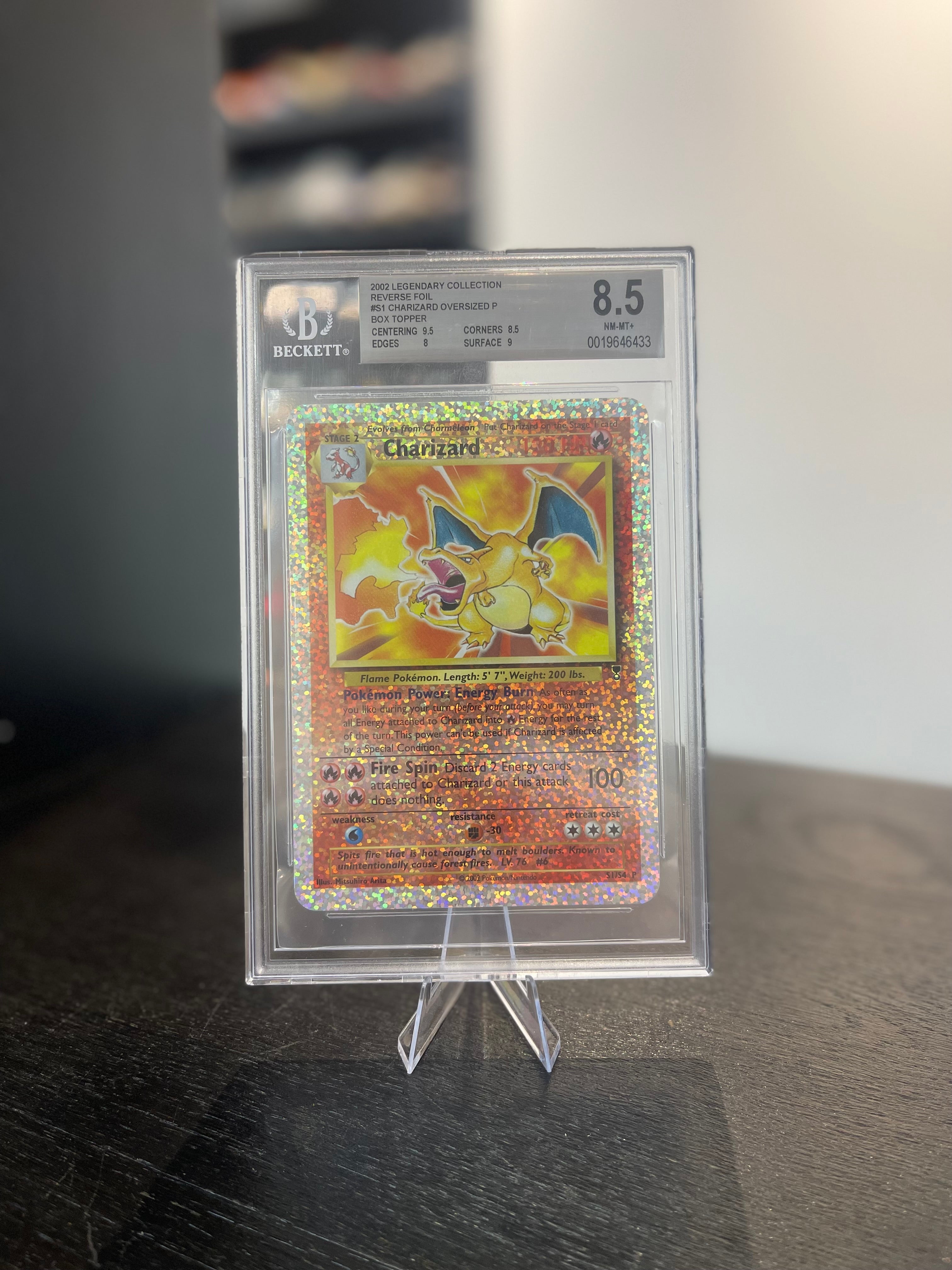 Charizard Reverse Foil Legendary Collection Box Topper (BGS 8.5)