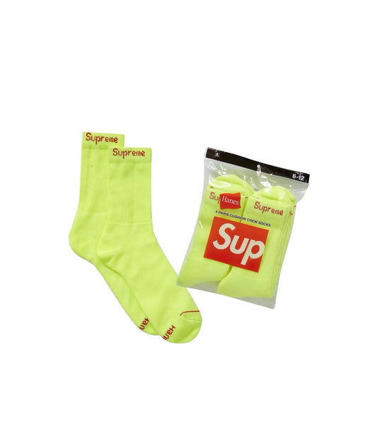 Supreme Hanes Socks Pack of 4 Neon