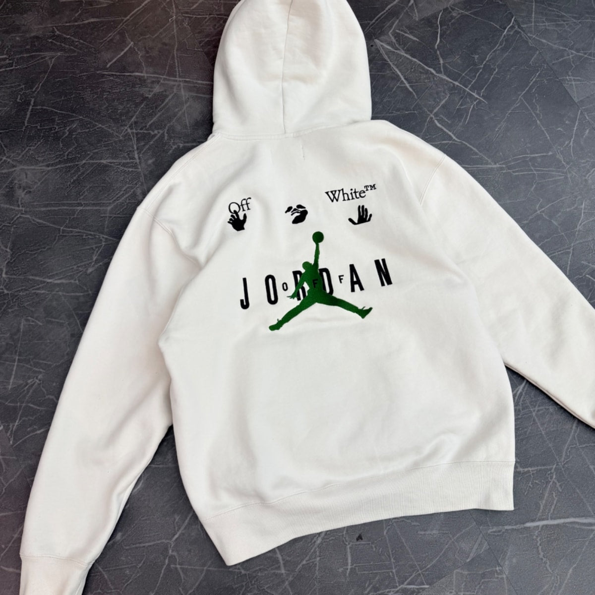 OFF-WHITE x Jordan Hoodie White - Image 2