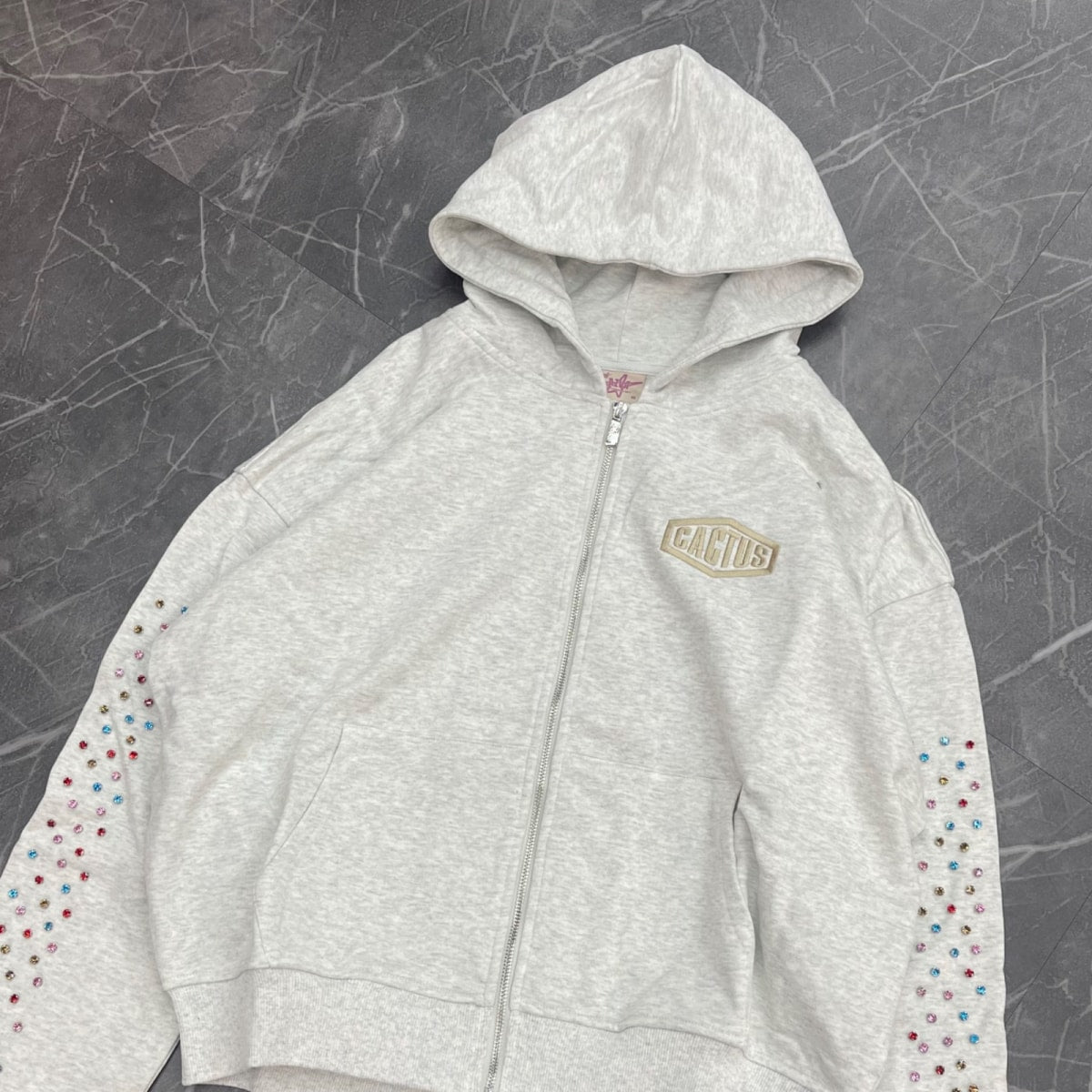 Cactus Valley Grey Crystal Zip Up - Image 2