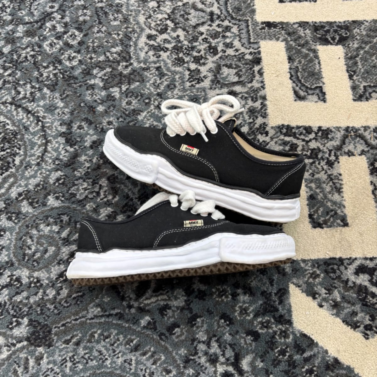 Maison Mihara Yasuhiro Hank OG Sole Canvas Low Black (Size 41) (Lightly Worn)